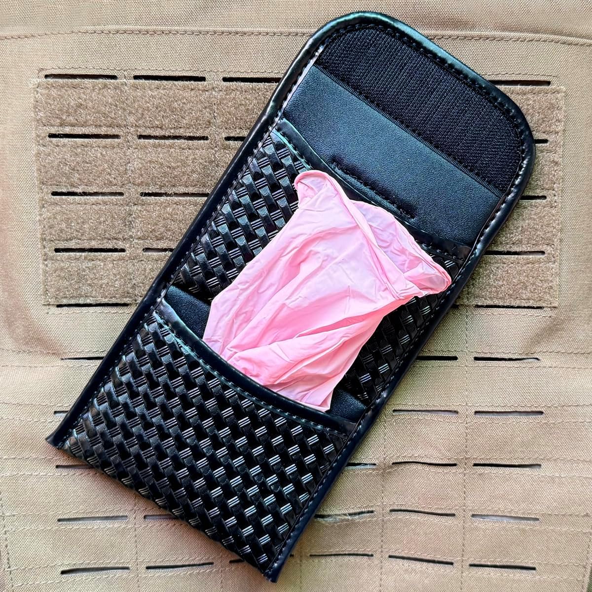 ROCOTACTICAL Flat Latex Glove Pouch, Basketweave Glove Holder for Duty Belt