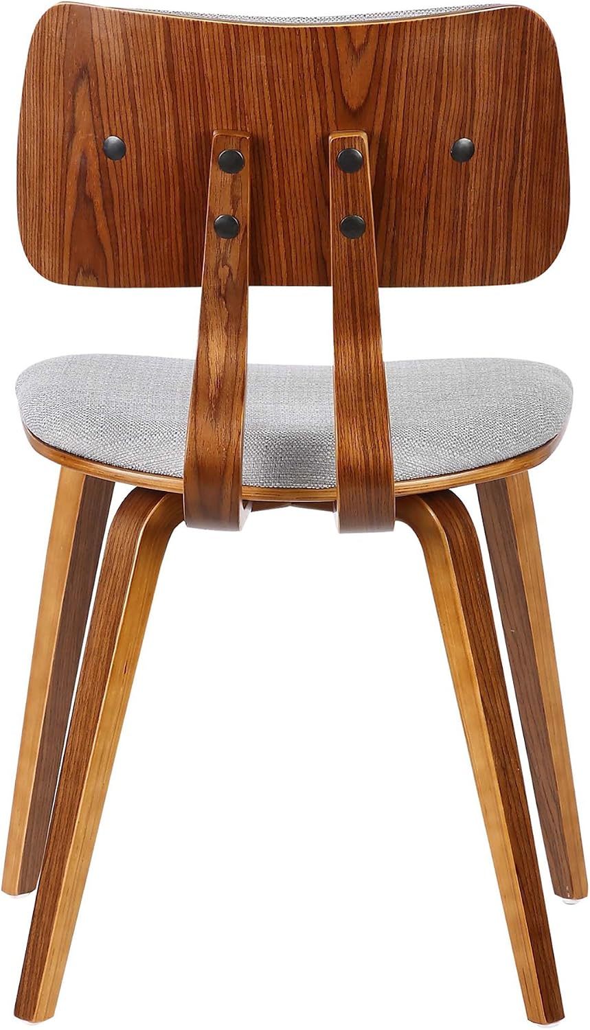Armen Living Jaguar Dining Chair in Charcoal Fabric and Walnut Wood Finish,Charcoal/Walnut Finish 20D x 18W x 29H in
