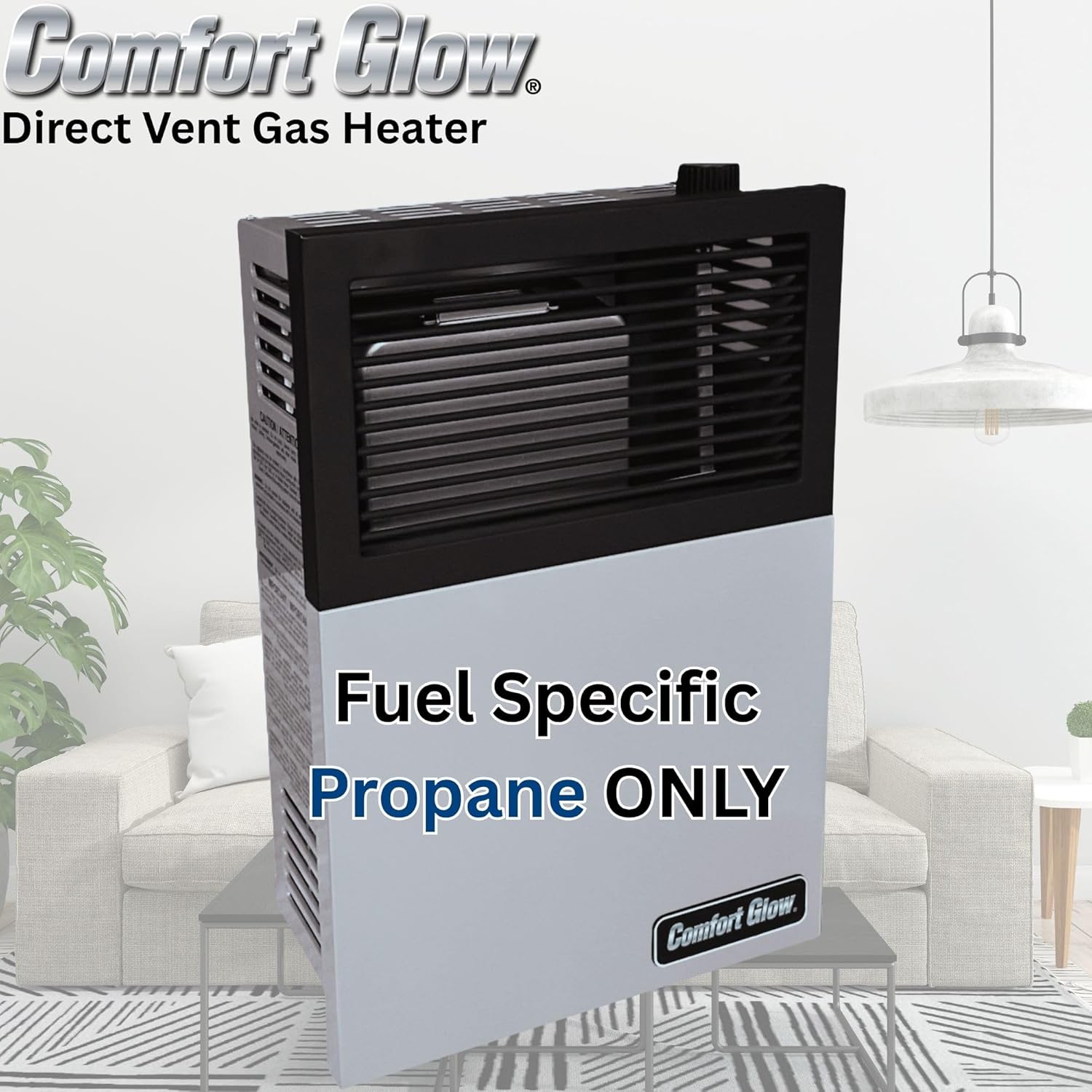 Comfort Glow 11, 000 BTU Direct Vent Liquid Propane Gas Wall Heater, Medium, Gray | Electronic Ignition, Thermostat, Heat up to 350 sq ft Area