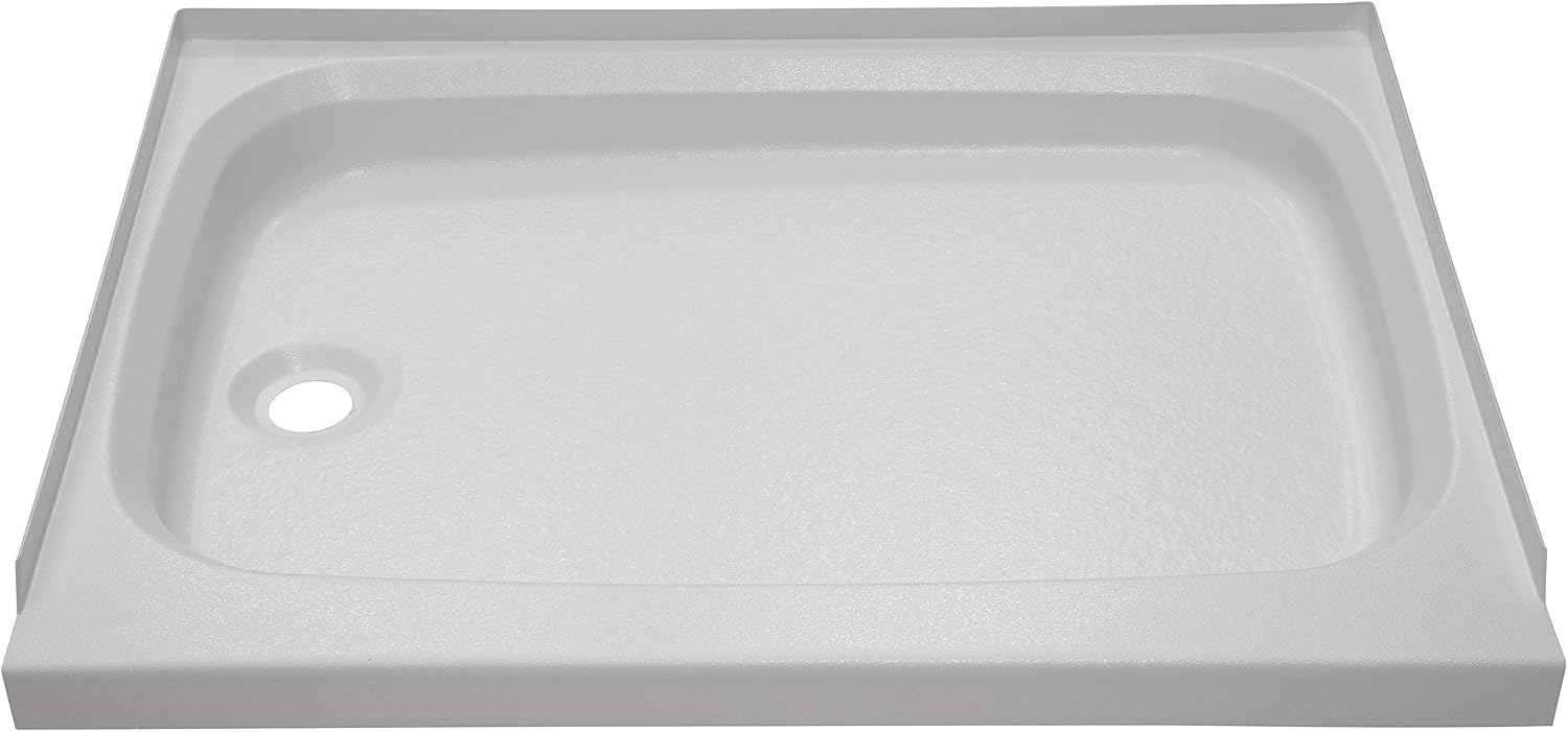 Lippert Components Replacement Shower Pan with Left Drain, Scratch-Resistant ABS Acrylic for RVs, Travel Trailers, 5th Wheels and Motorhomes - 210369