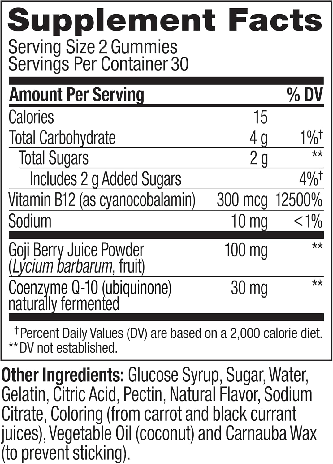 OLLY Daily Energy Gummy,Vitamin B12, CoQ10, Goji Berry - 60 Count