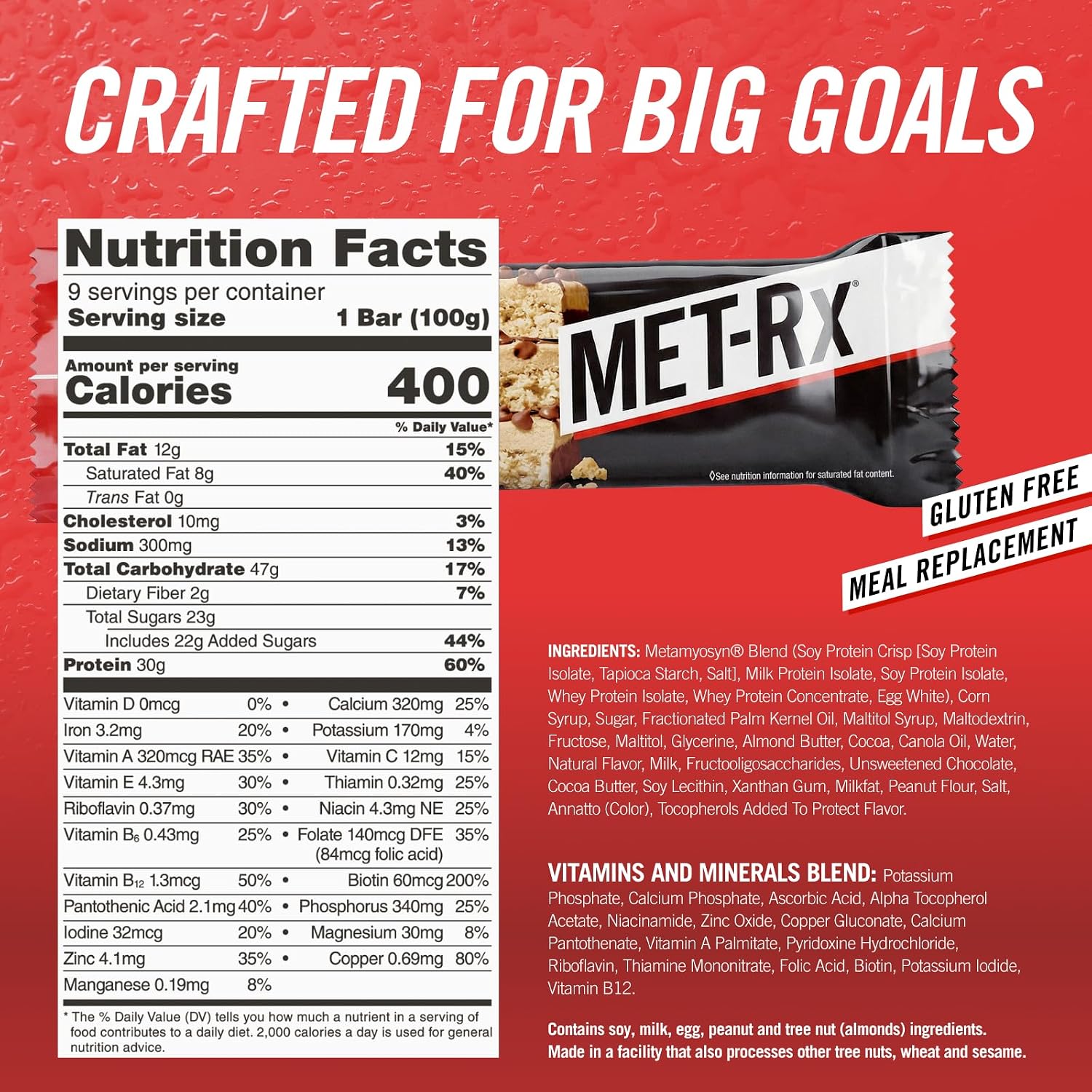 MET-Rx Protein Plus Bar, Great as Healthy Meal Replacement, Snack, and Help Support Energy, Gluten Free, Peanut Butter Cup, With Vitamin A, Vitamin C, and Zinc to Support Immune Health, 85 g,9 Count | Great as Healthy Meal Replacement, Snack, and Help Su…