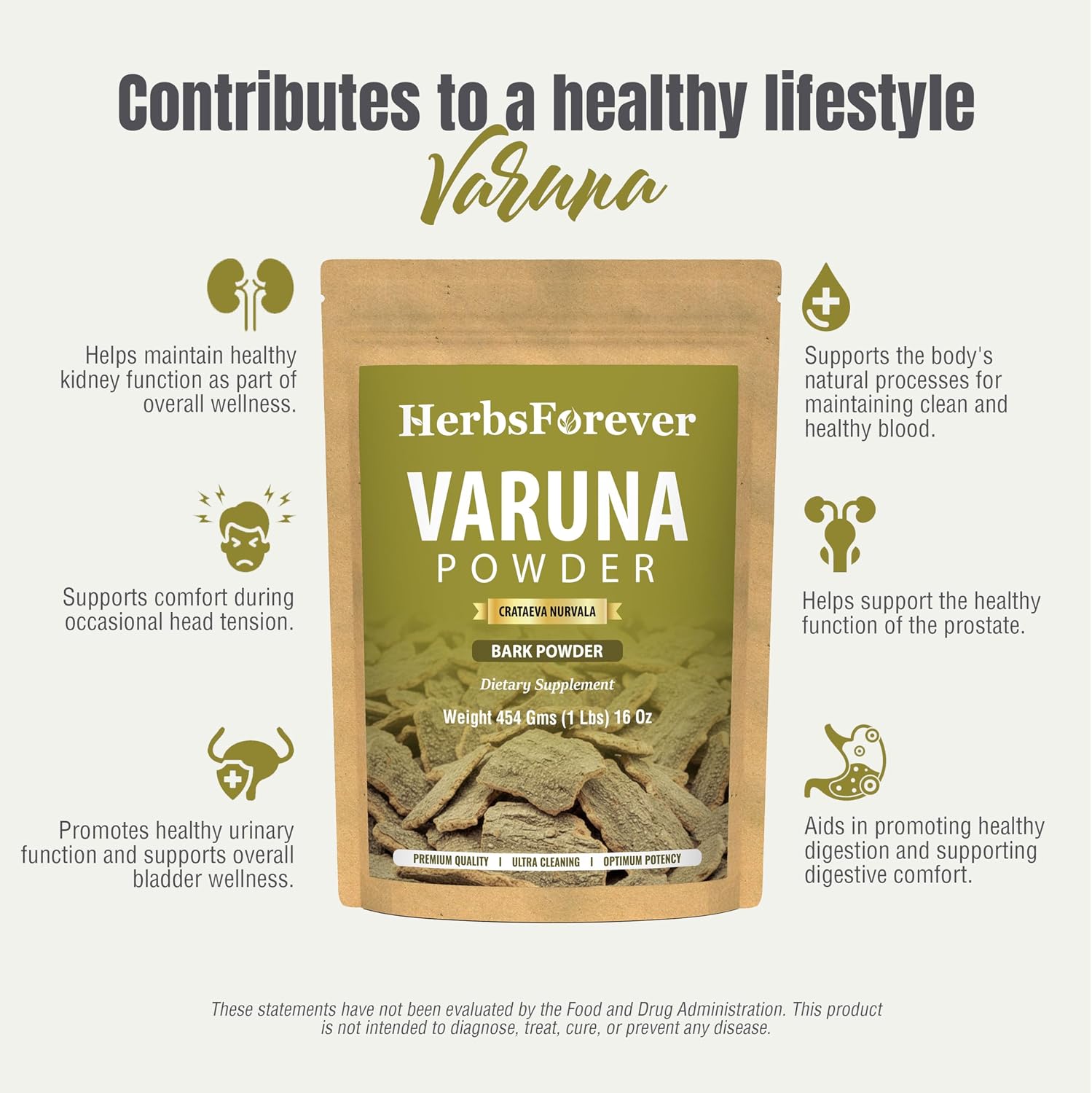 Varuna Powder – Crataeva Nurvala – Prostate Health – Support Prostatic, Kidneys, Gall Bladder and Urinary Tract Health – Non GMO, Organic