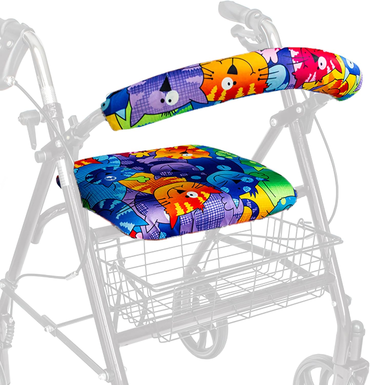 Top Glides Playful Purple Universal Rollator Walker Seat and Backrest Covers (Purple)