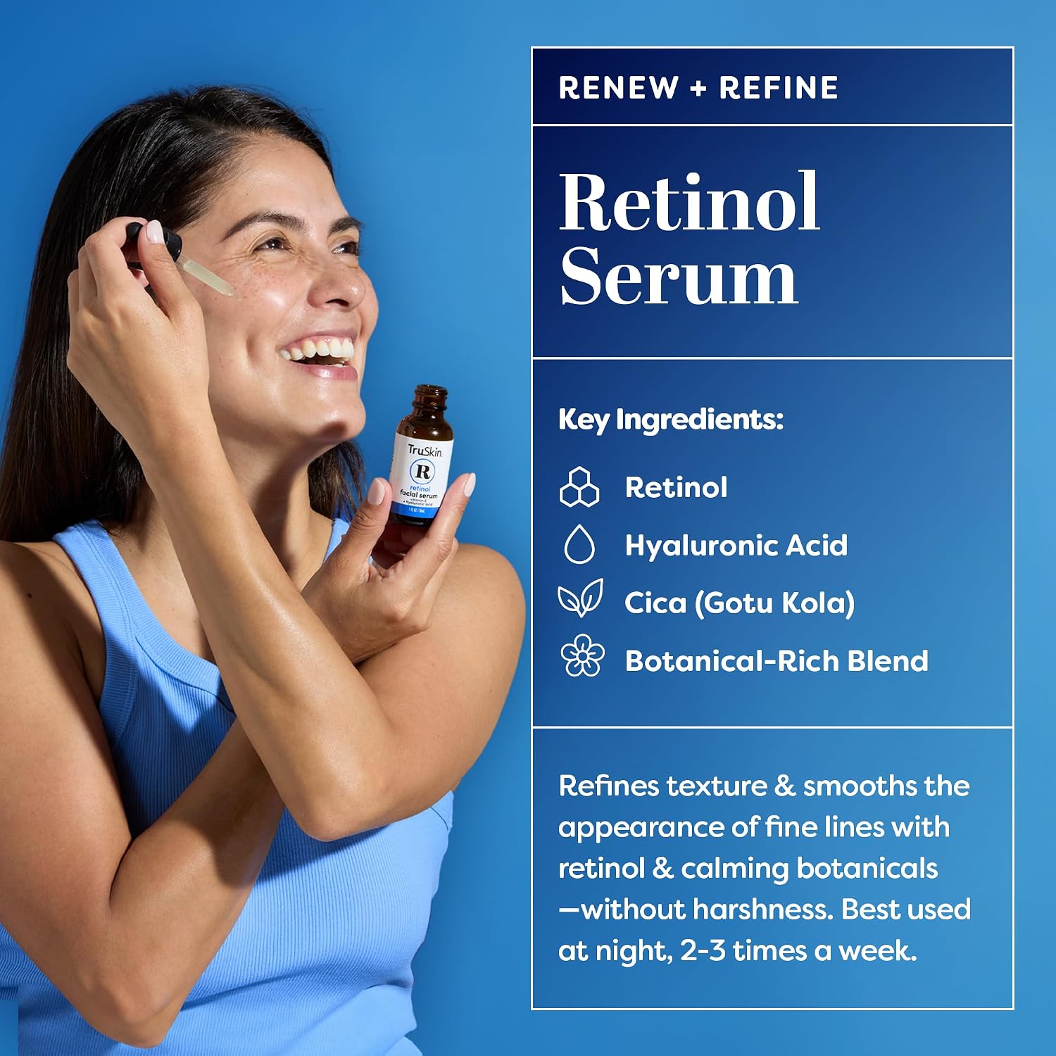 TruSkin Face Serum Duo - Vitamin C Serum & Retinol Serum for Face - AM & PM Anti Aging Skincare Routine - Brightening & Smoothing Facial Serums