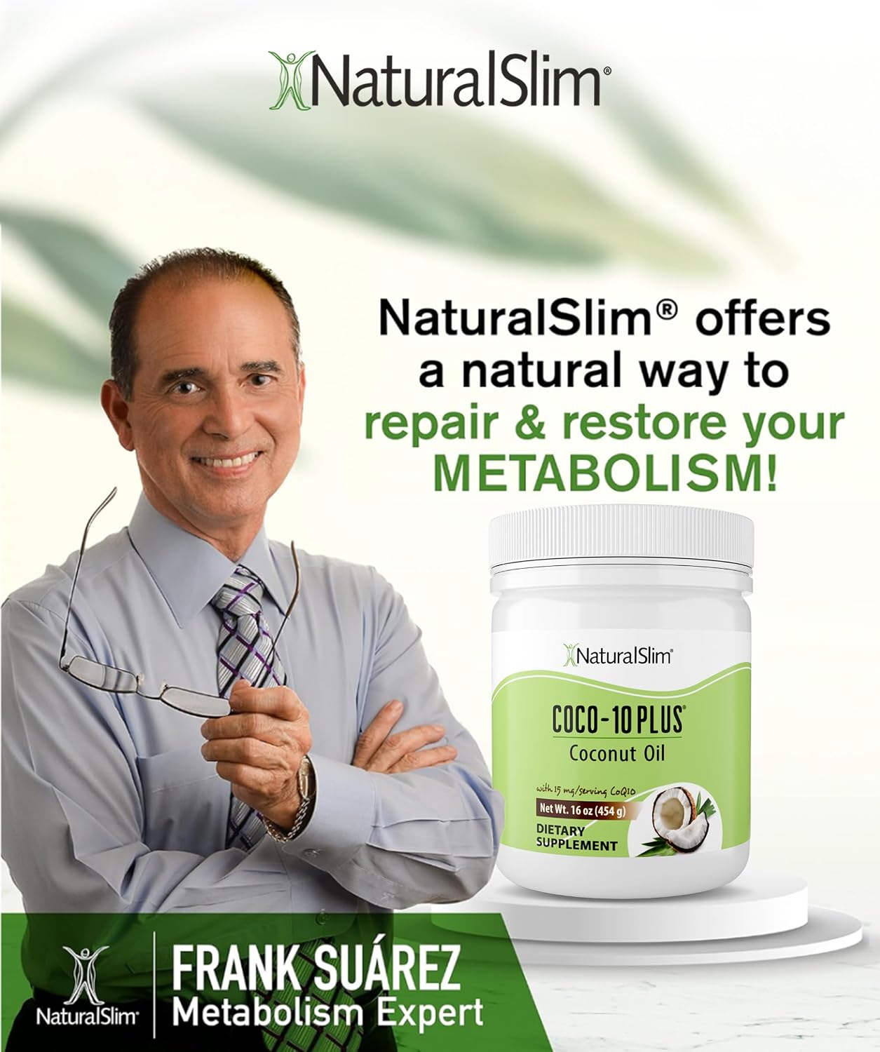 NaturalSlim Coconut Oil with CoQ10, MCT Oil, Fresh Flavor | MCT Oil Organic Coconut Oil for Baking, Mixing with Shake, Smoothies, Coffee