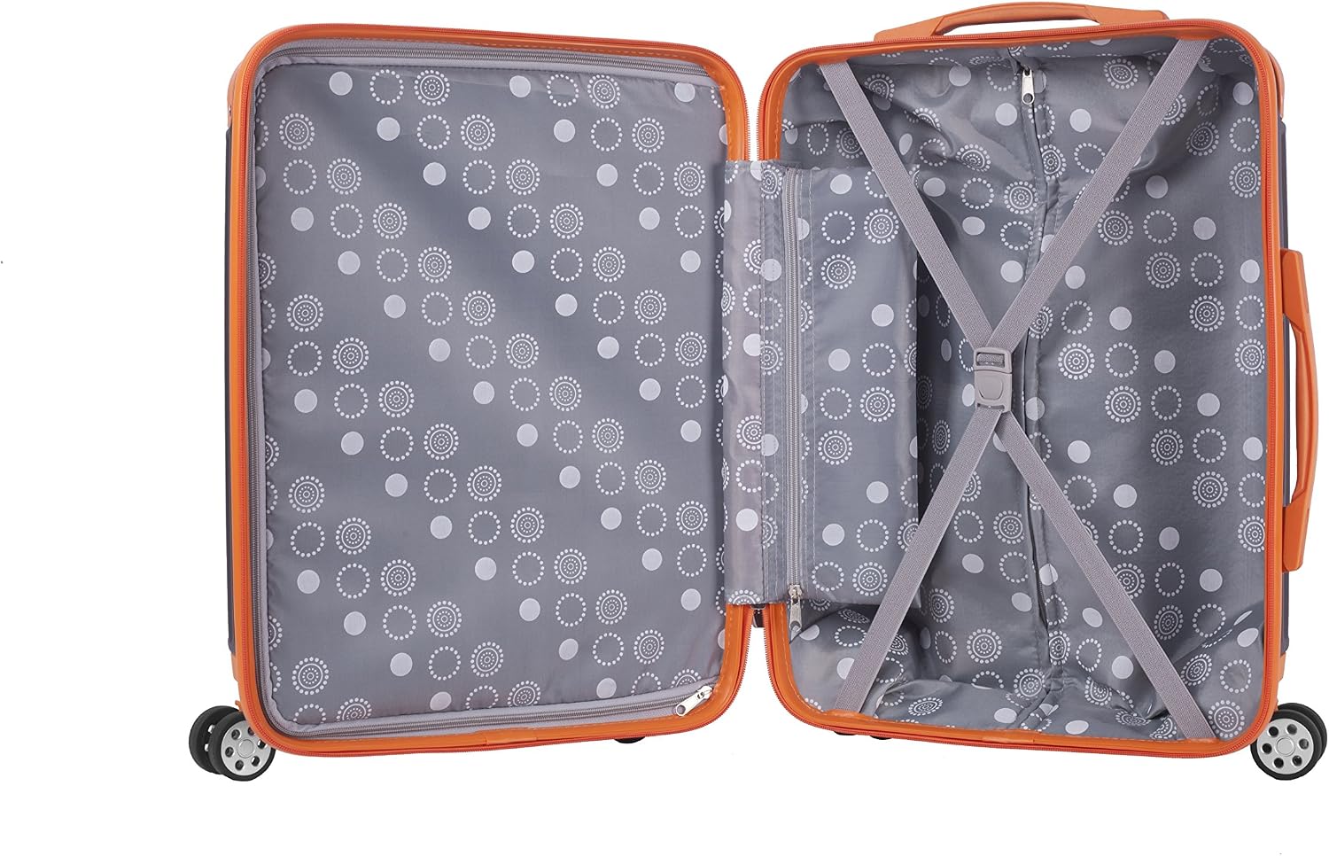 Rockland Berlin Hardside 3 Piece Expandable Spinner Wheel Luggage Set, (20"/24"/28"), Black