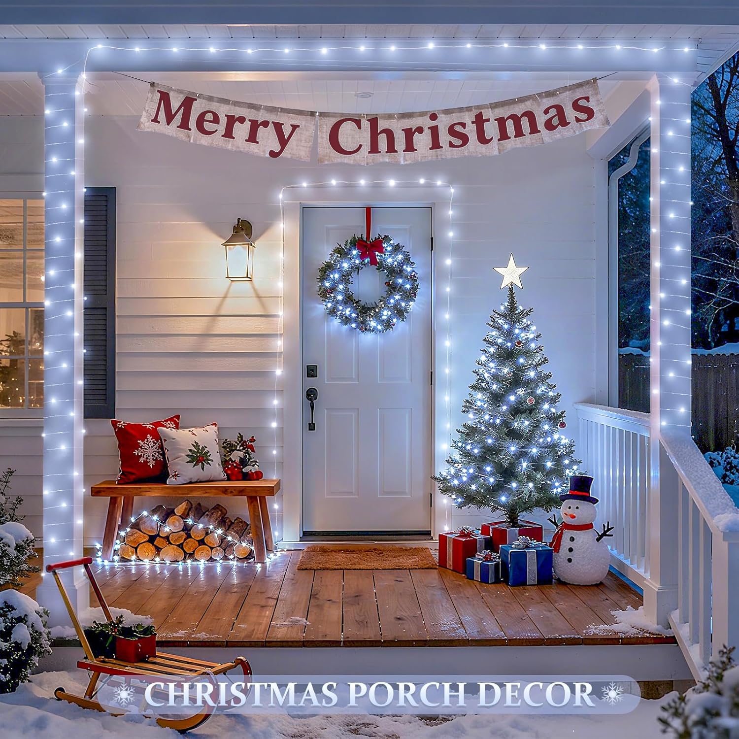 JMEXSUSS 2 Pack Solar String Lights Outdoor Total 66FT 200LED Fairy Lights | Outdoor Waterproof, 8 Modes Solar Christmas Lights for Outside Garden Tree Patio Yard Wedding Christmas Decorations, White