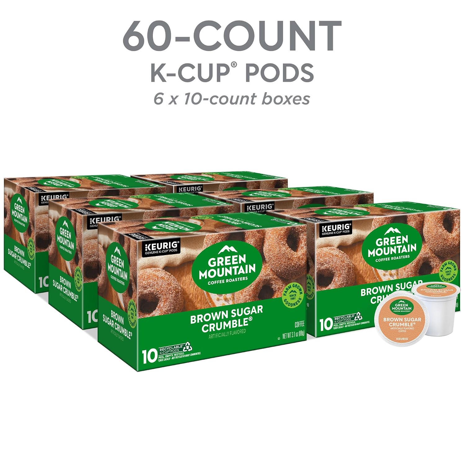Green Mountain Coffee Roasters Island Coconut, Single-Serve Keurig K-Cup Pod, Flavored Light Roast Coffee, 24 Count (Pack of 1)