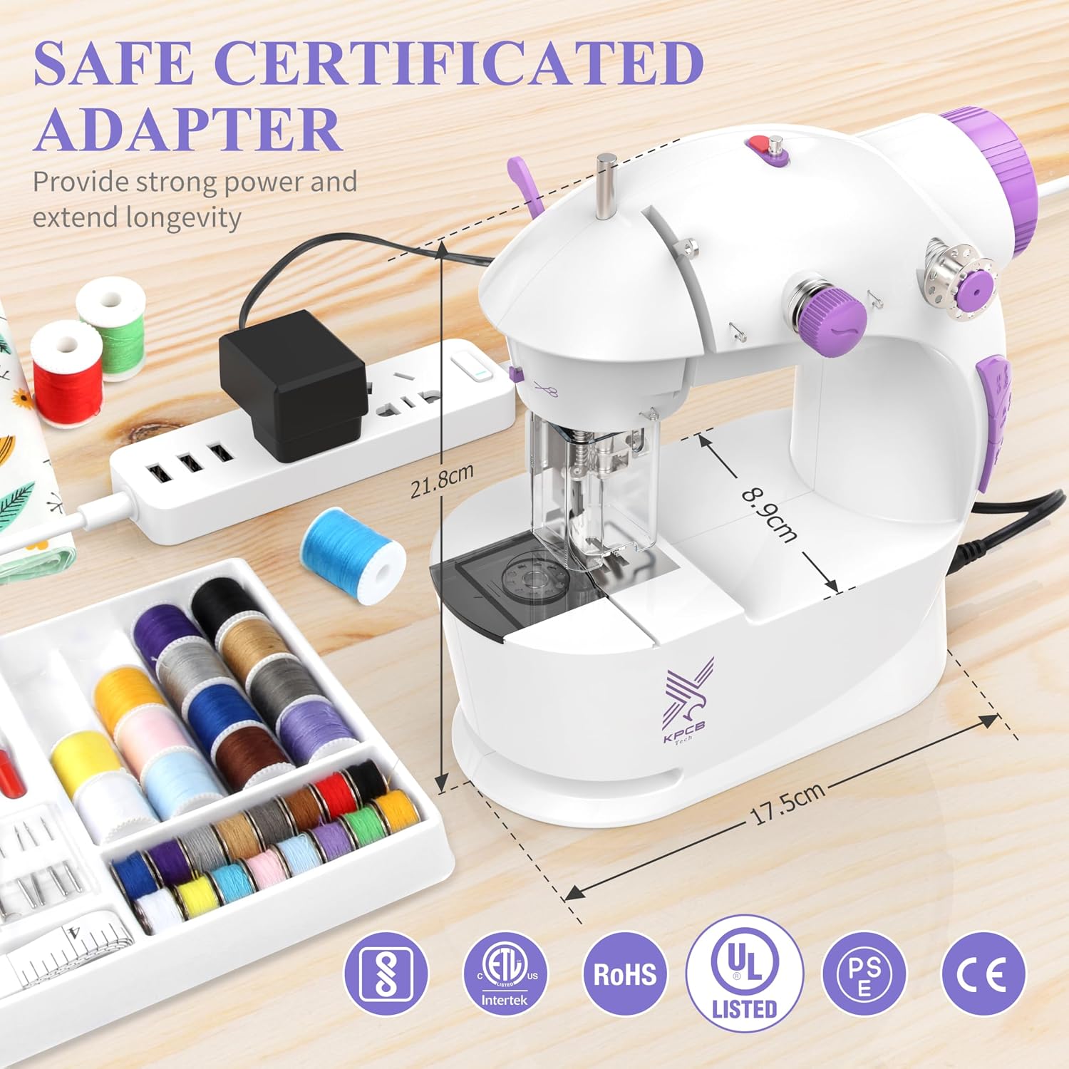 Sewing Machine for Beginners with Fabrics&Finger Guard, Mini Size