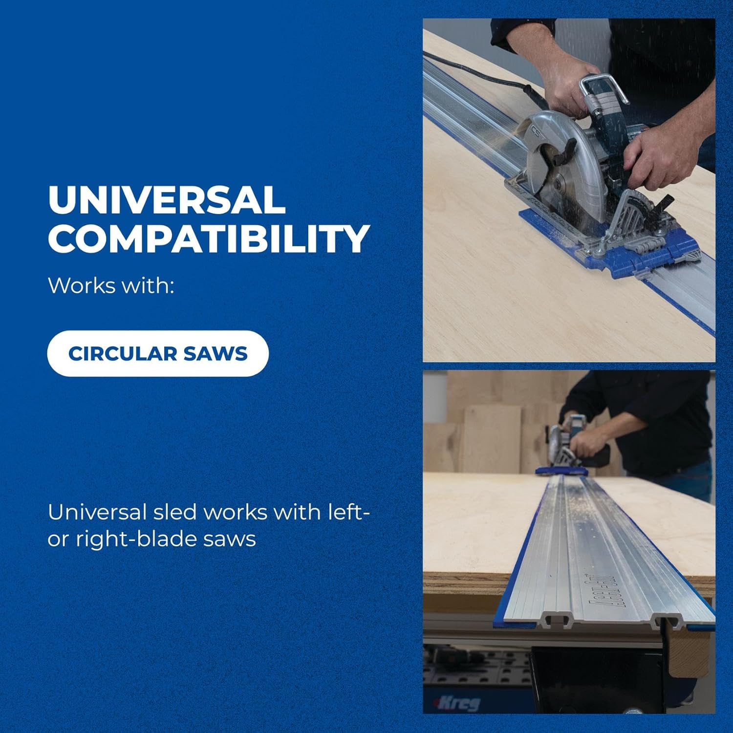 Kreg KMA3700 Accu-Cut XL - Universal Track Saw Guide System - Cuts up to 100" Long - No Clamps Needed - Make Straight, Cross