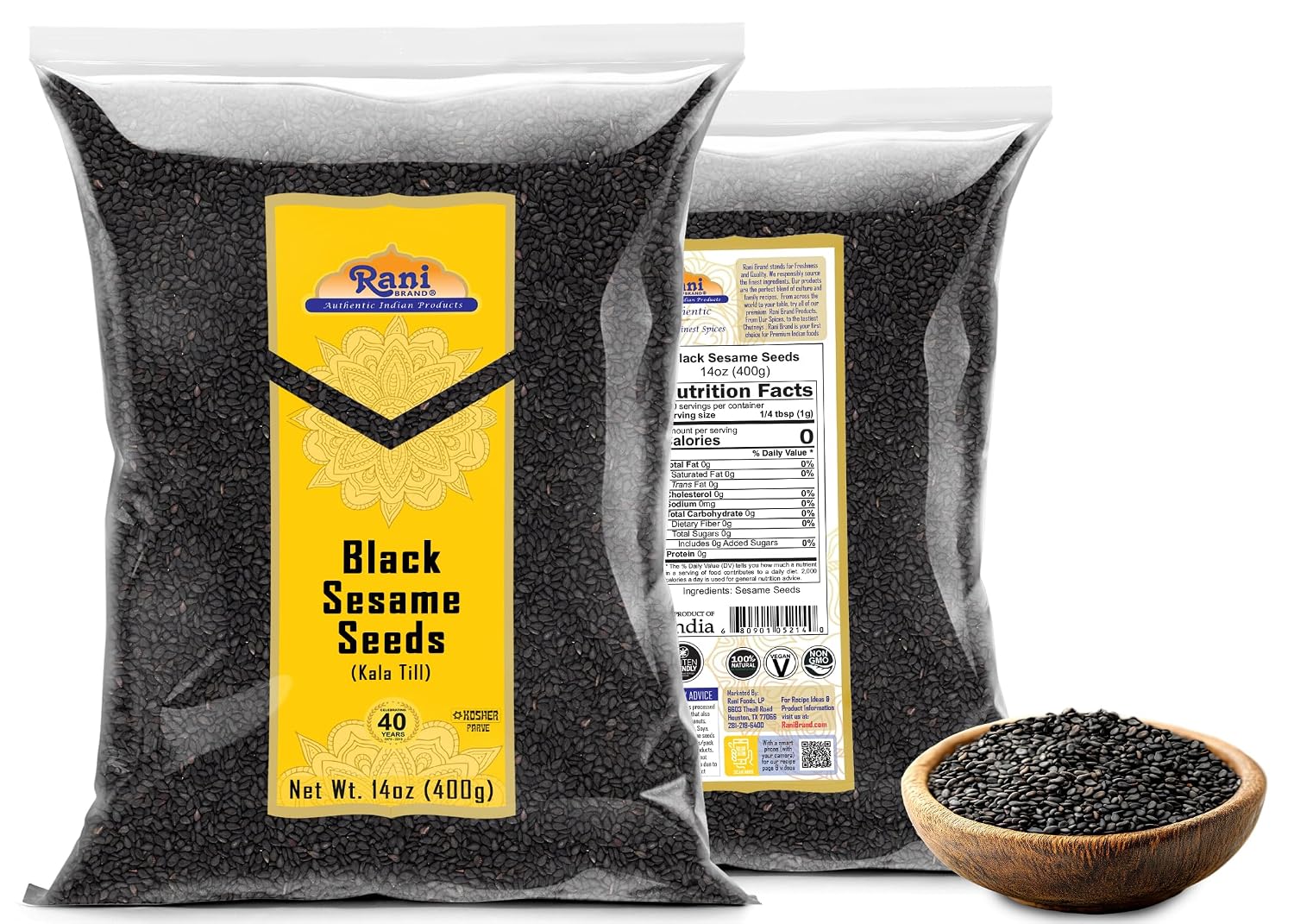 Rani Sesame Seeds Whole Brown, Raw (Till) 28oz (800gm) ~ All Natural | Gluten Friendly | NON-GMO | Vegan | Indian Origin