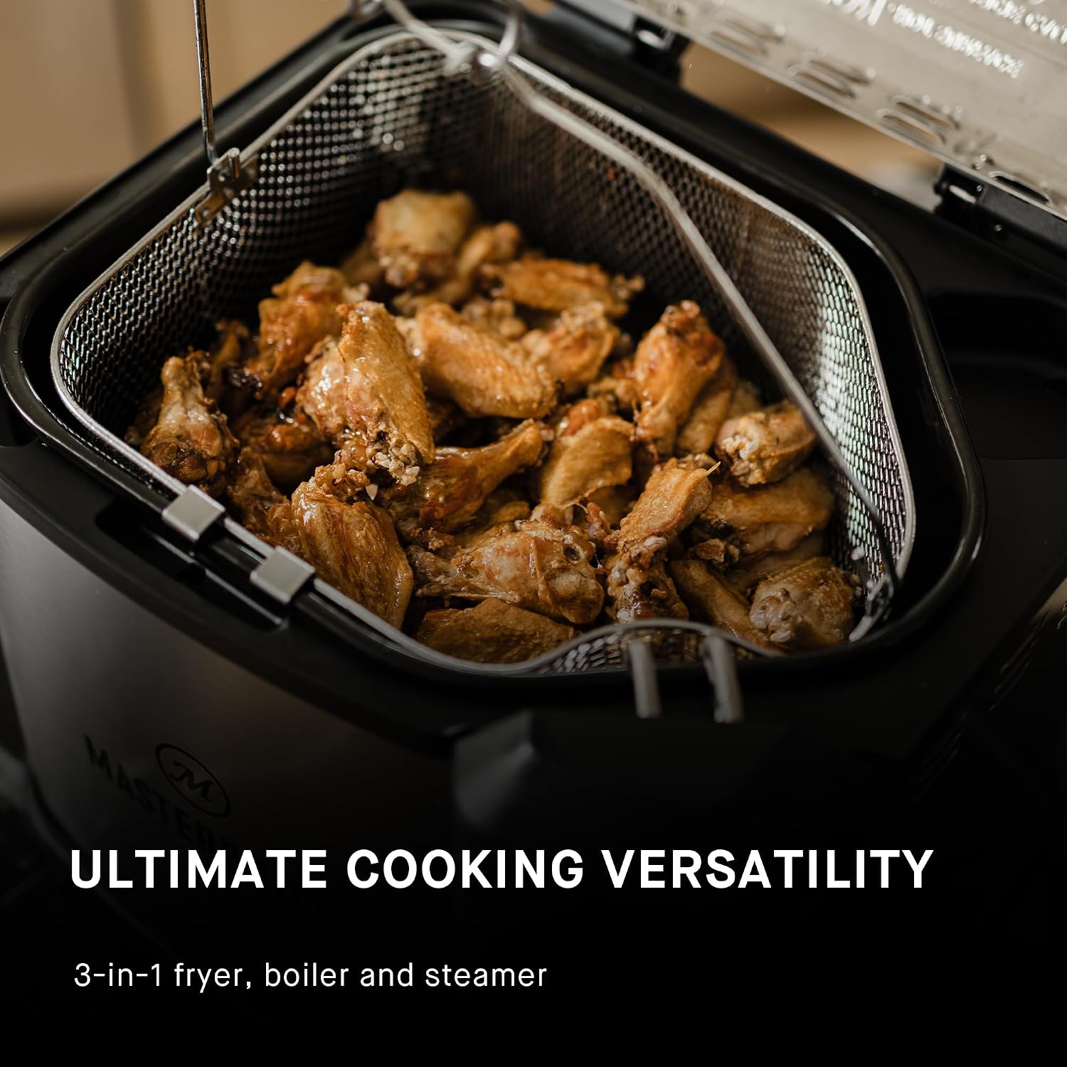 Masterbuilt® 3-in-1 10 Liter XL Electric Turkey Fryer plus Boiler and Steamer Combination with Drain Basket and Breakaway Safety Cord in Stainless