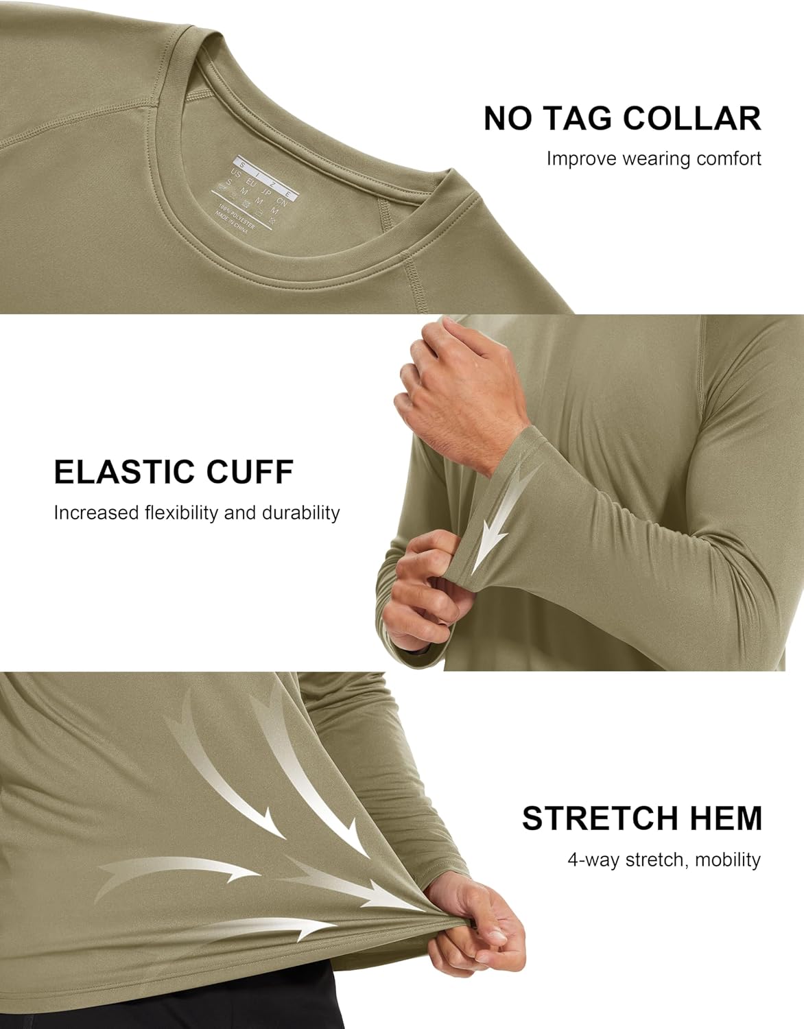 MAGCOMSEN Men's Long Sleeve Shirts UPF 50+ UV Sun Protection Athletic Shirts for Hiking Running Workout Rash Guard