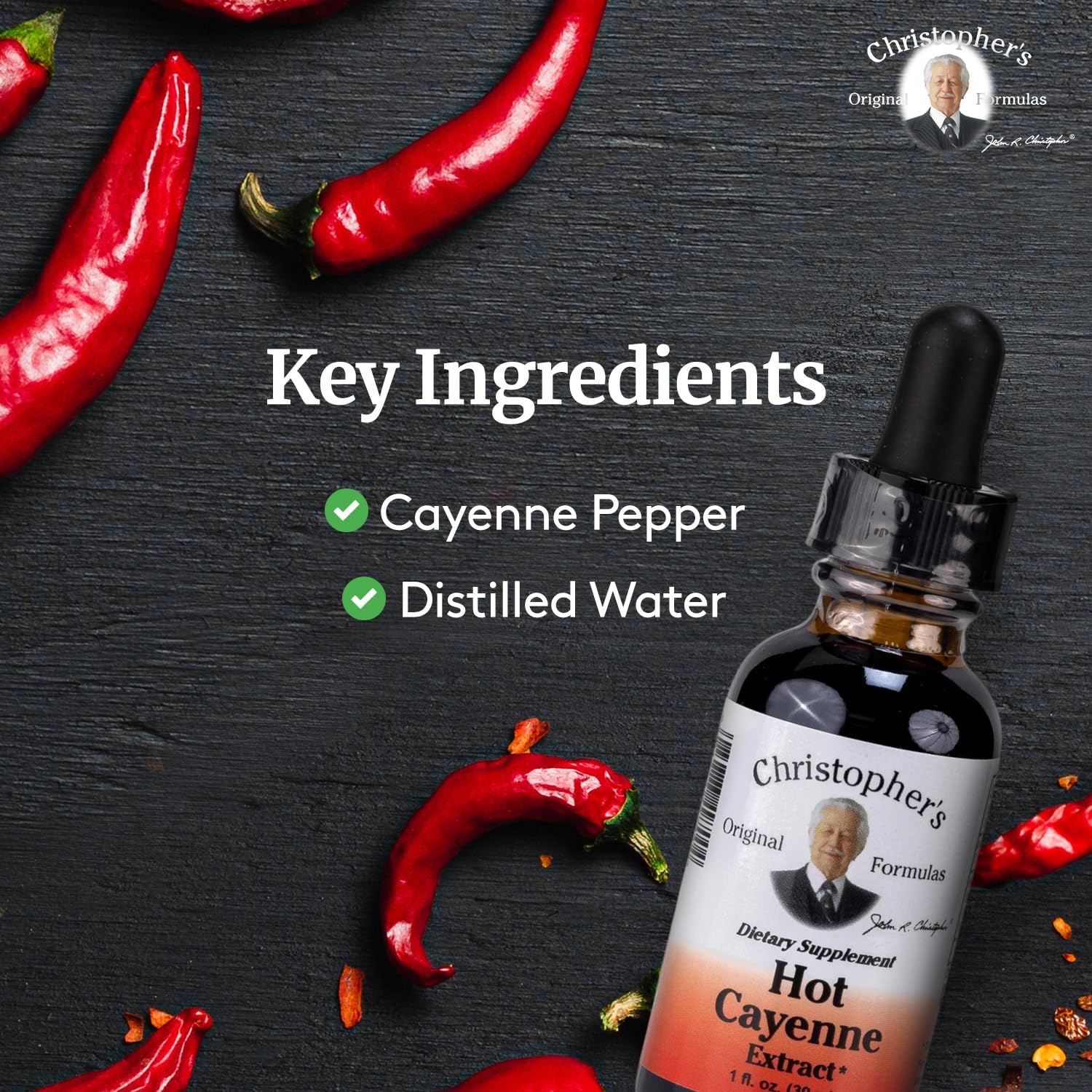 Christopher's Original Formulas Hot Cayenne Extract, 1 fl oz - Natural Herbal Supplement