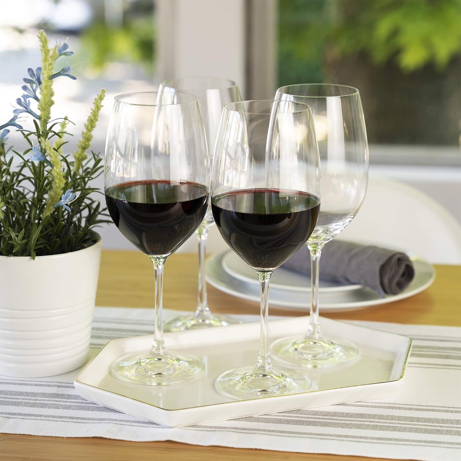 Spiegelau Salute Stemmed Red Wine Glasses, Lead-Free Crystal Wine Glasses for Pinot Noir, Cabernet, Wedding, Anniversary, Housewarming, Birthday Gifts, Elegant Glassware, Home Bar, 19.4 oz, Set of 4