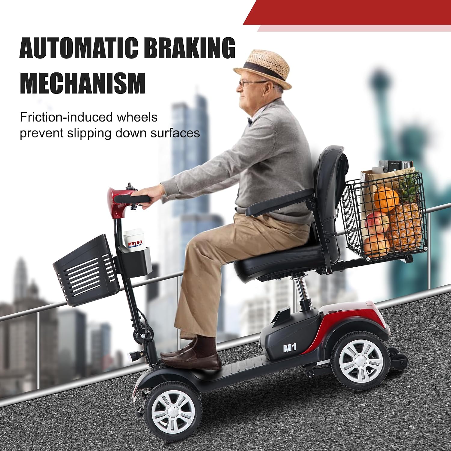 MetroMobility 15-25Miles 330lbs Electric Mobility Scooters for Seniors Blue