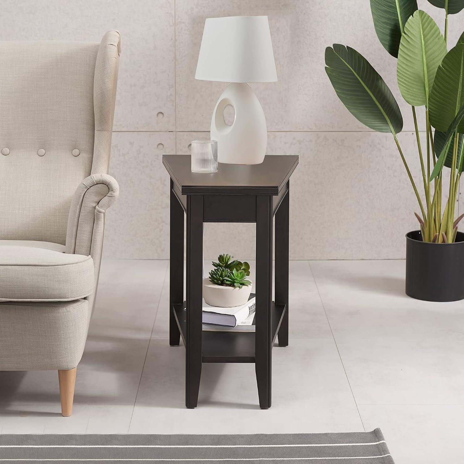 Leick Home Delton Wedge End Table, 17", Sienna