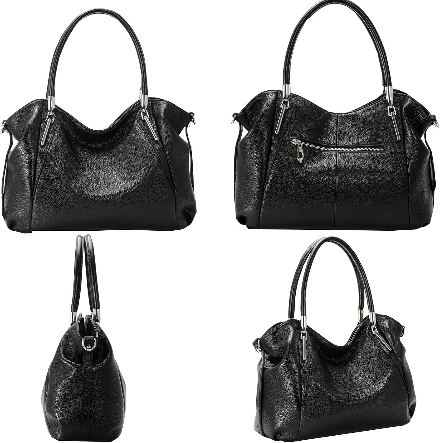 HESHE Leather Shoulder Purses for Women Tote Handbags Satchel Hobo Handbag | Designer Genuine Leather Travel Top Handle Work Bag Ladies Crossbody Purses Adjustable Straps Large Capacity Zippered Closure