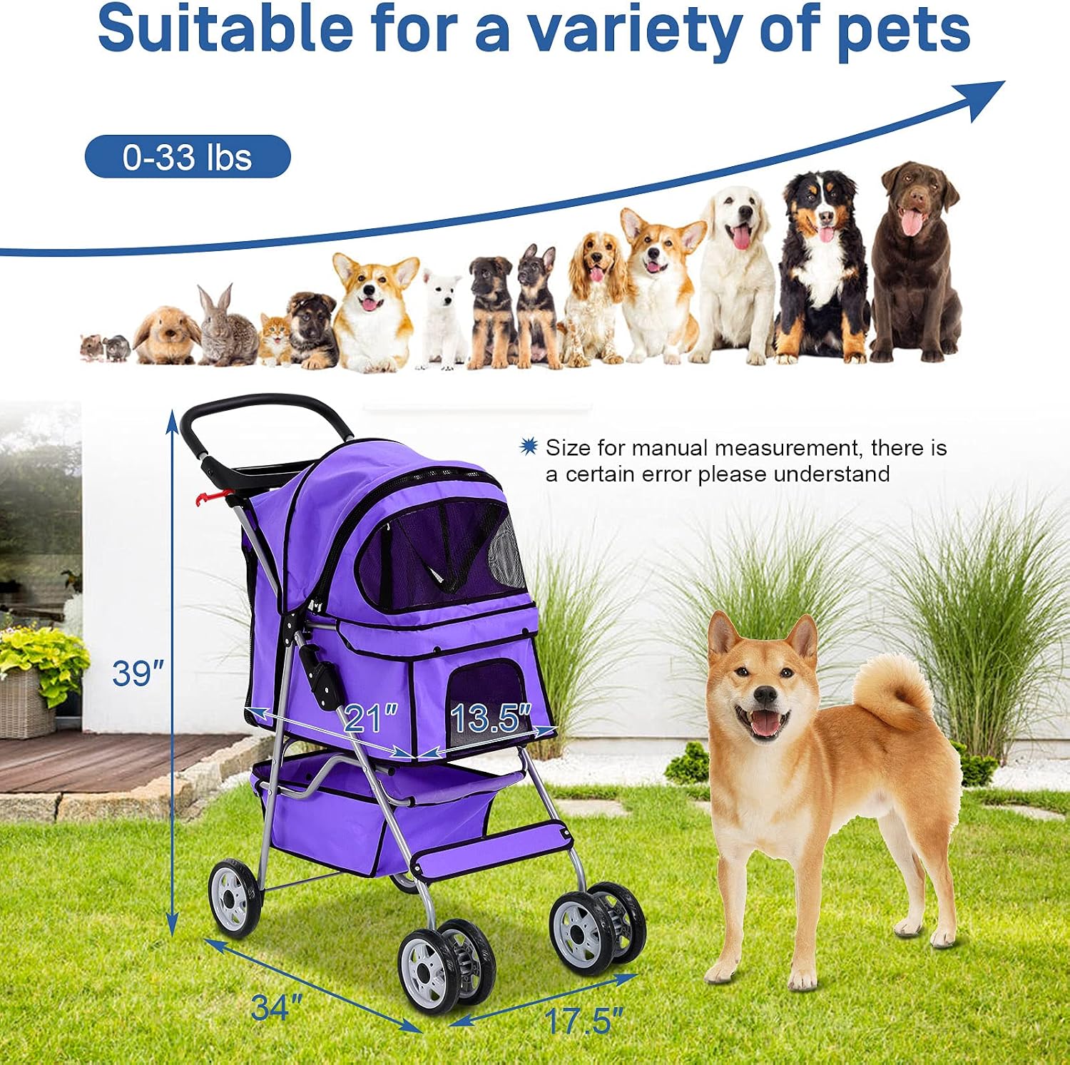 Best 4 Wheels Pet Stroller for Dog and Cat Stroller