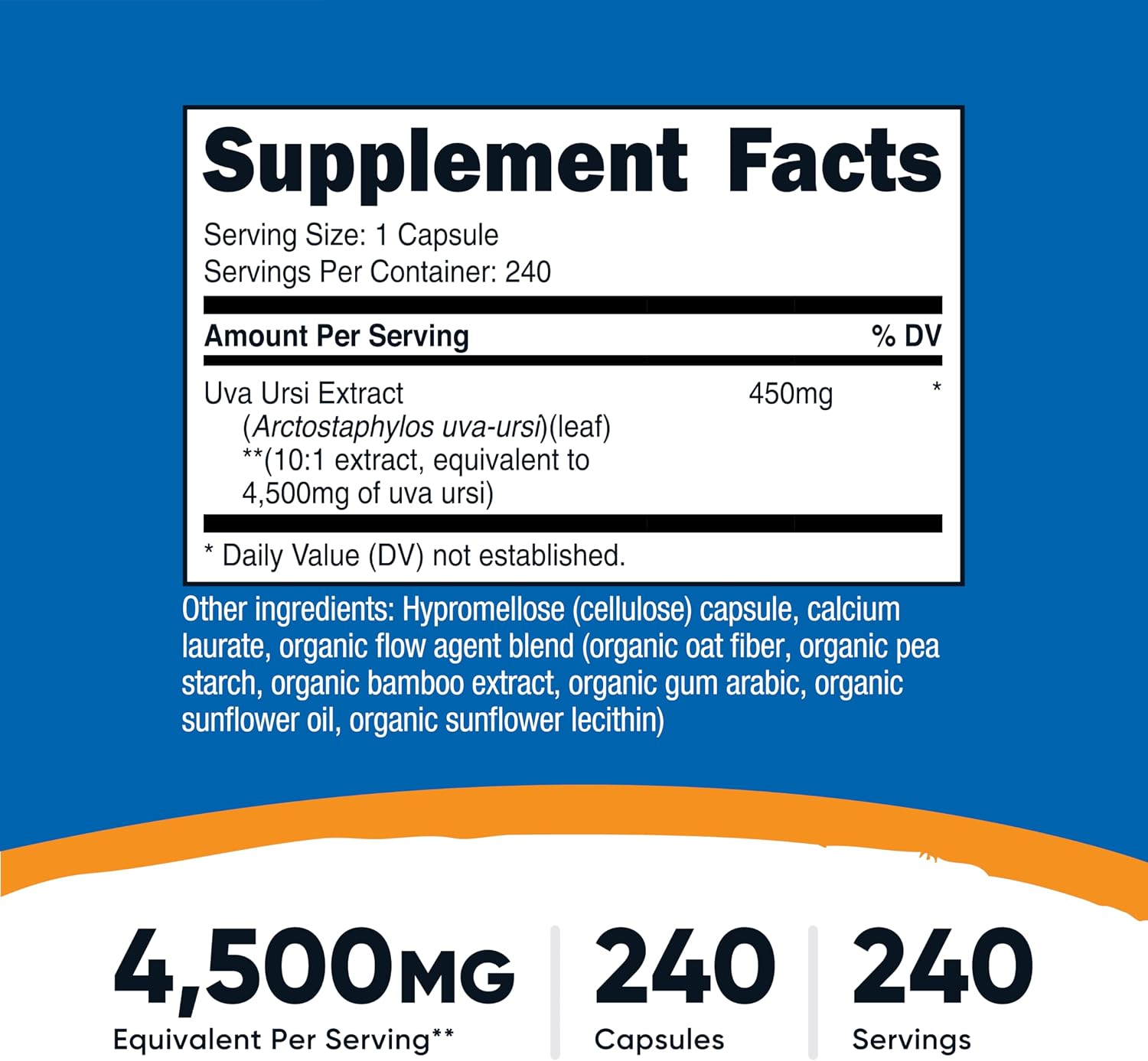 Nutricost Uva Ursi Extract 240 Capsules for 240 Servings Per Bottle