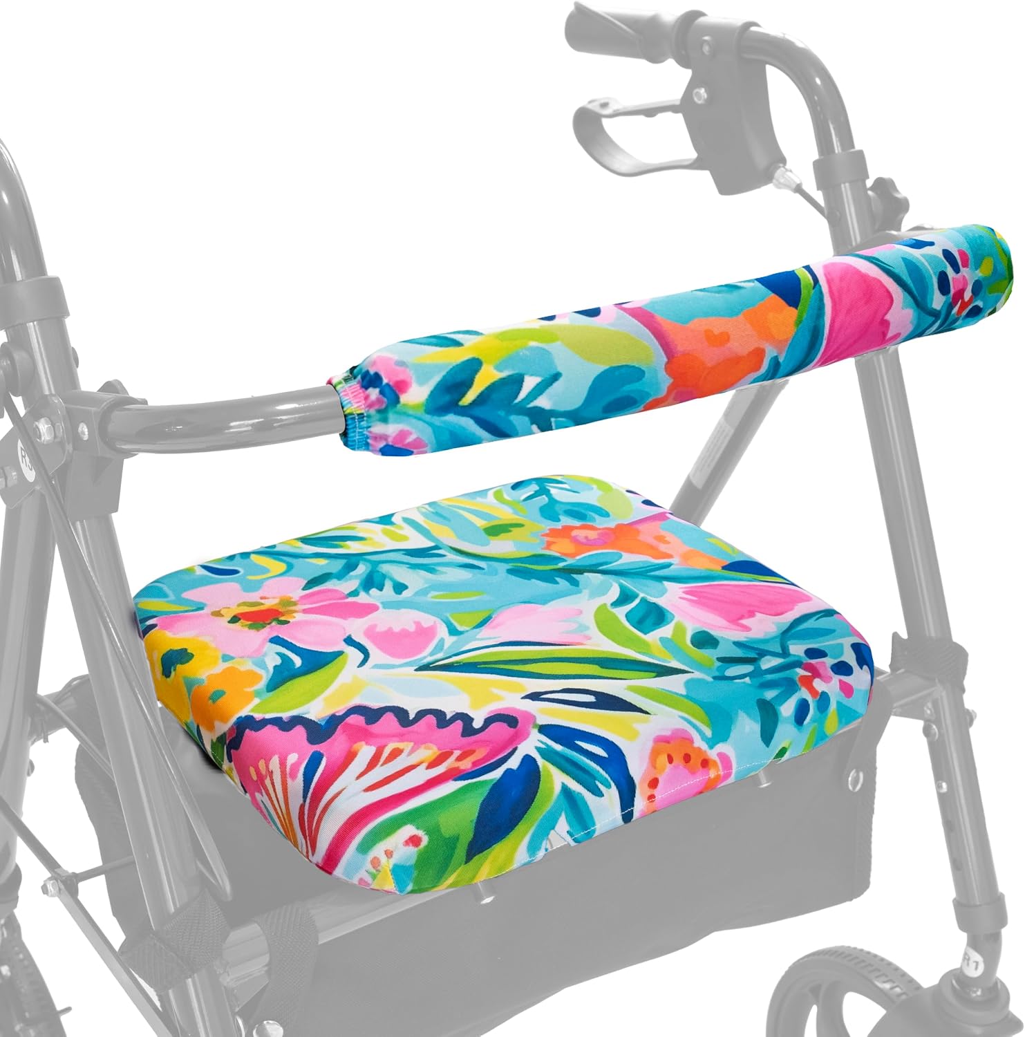 Top Glides Playful Purple Universal Rollator Walker Seat and Backrest Covers (Purple)