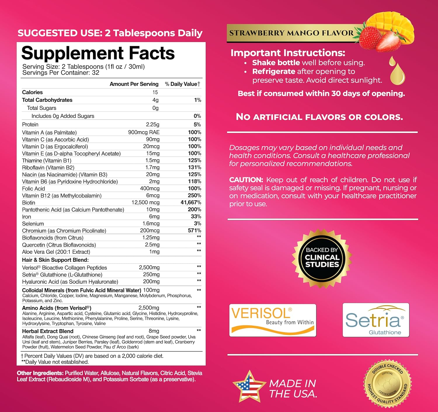 Premium Liquid Multivitamin for Women | Sugar Free Women’s Multivitamin | 100+ Vitamins, Minerals & Herbs Promote Anti-Aging, Heart, Brain & Bone Health |98% Absorption Rate | Non-GMO | 32 Serv