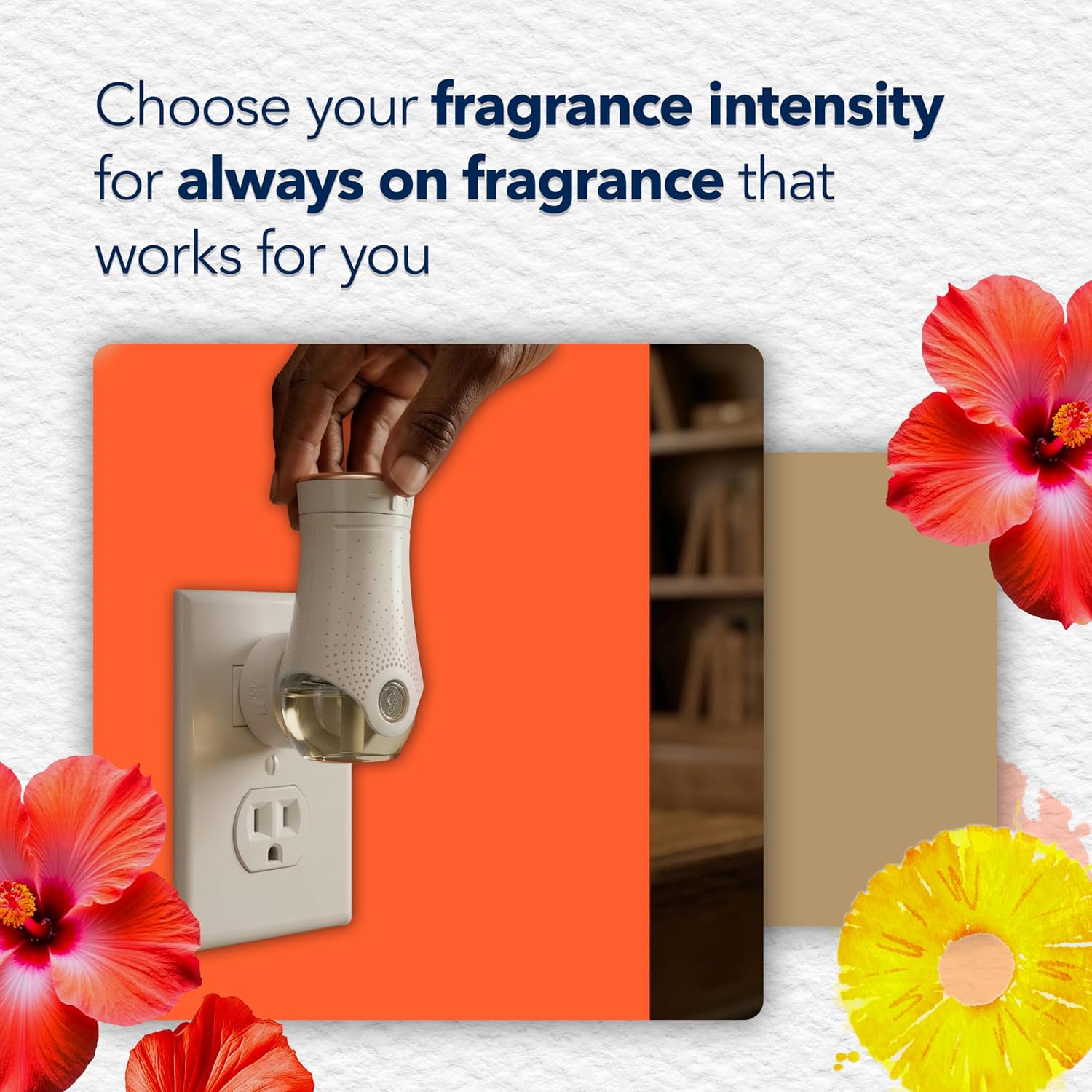 Glade PlugIns Refills Air Freshener Starter Kit, Hawaiian Breeze, Scented and Essential Oils for Home and Bathroom, 0.67 Fl Oz, 1 Warmer + 1 Refill