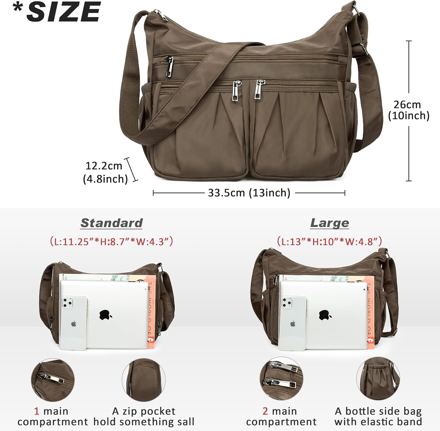 VOLGANIK ROCK Crossbody Purses for Women Shoulder Handbags Lightweight Waterproof Nylon Travel Bag Ladies Pocketbooks