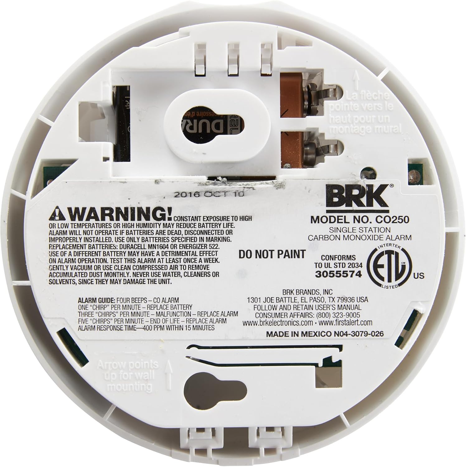 First Alert Battery Carbon Monoxide Alarm