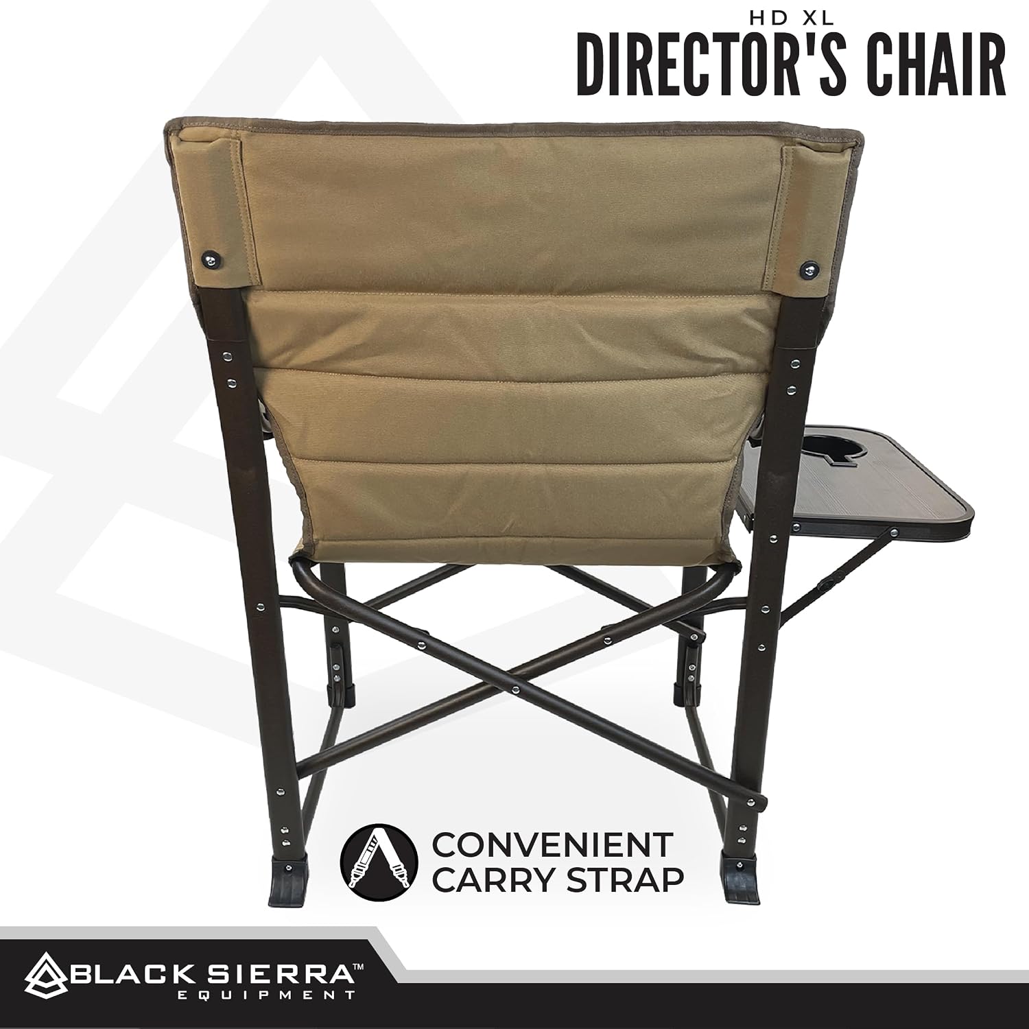 XL Directors Chair with Foldable Side Table, Heavy Duty Camp Chair supports 400 Lbs