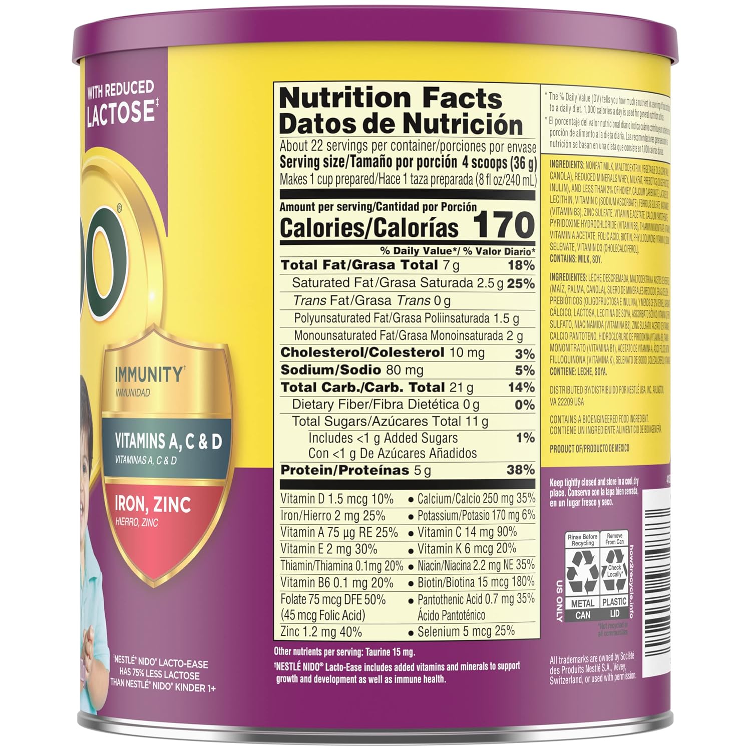 Nestle Nido Lacto-Ease Toddler Milk Powder 28.2 oz