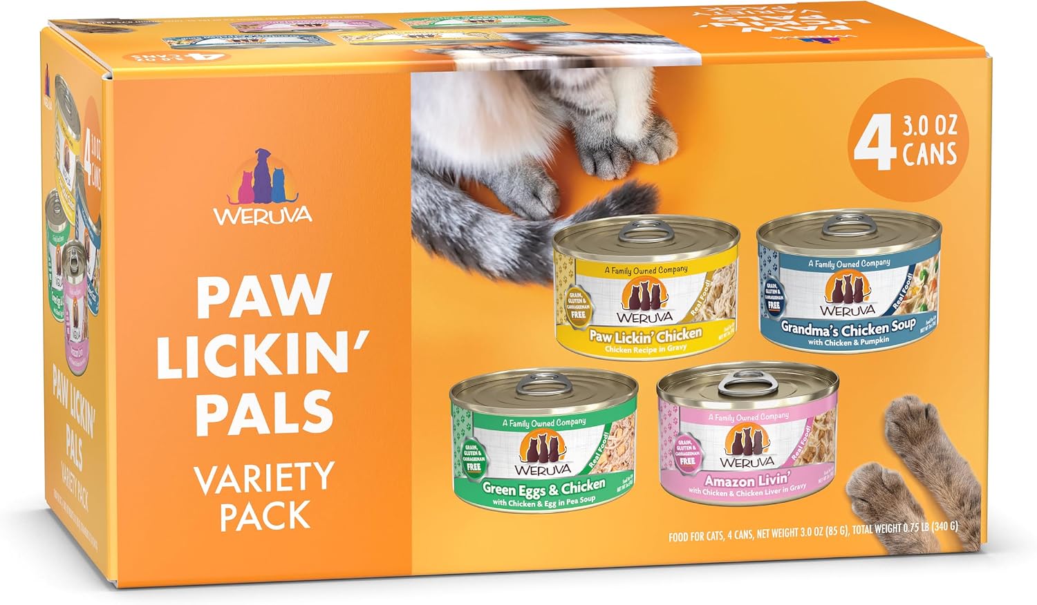 Weruva Classic Cat Food, Paw Lickin’ Chicken with Chicken Breast in Gravy, 3oz Can (Pack of 24)