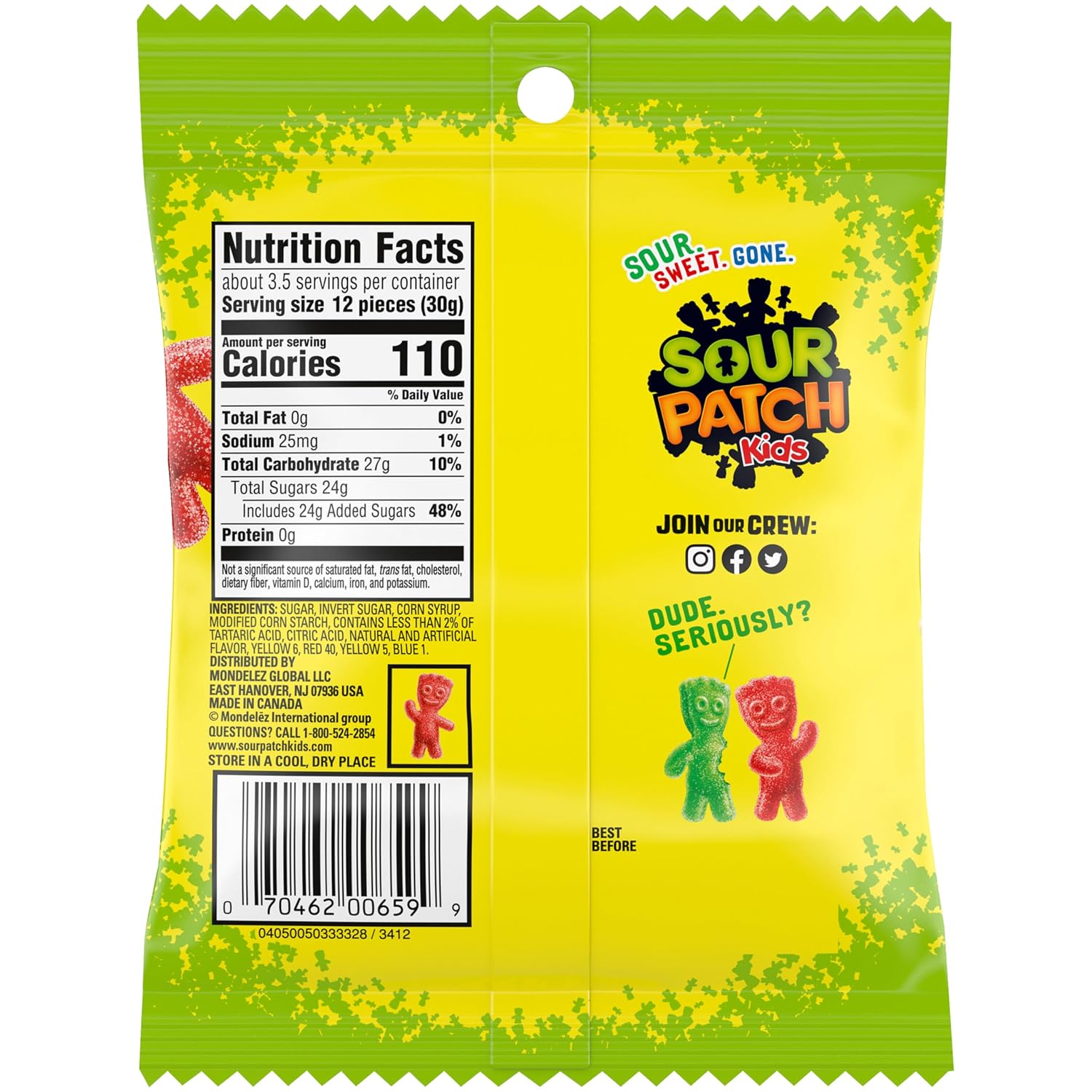 SOUR PATCH KIDS & SWEDISH FISH Soft & Chewy Gummy Candy Variety Pack, 15 ct