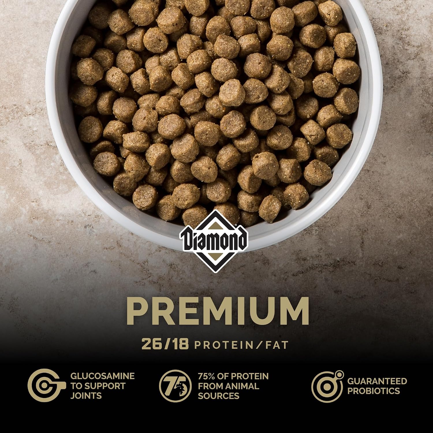 Diamond Maintenance Adult Dry Dog Food, Chicken Protein, 40lb | For Moderately Active Dogs | Omega Fatty Acids Help Support Healthy Skin & Shiny Coat | Guaranteed Probiotics