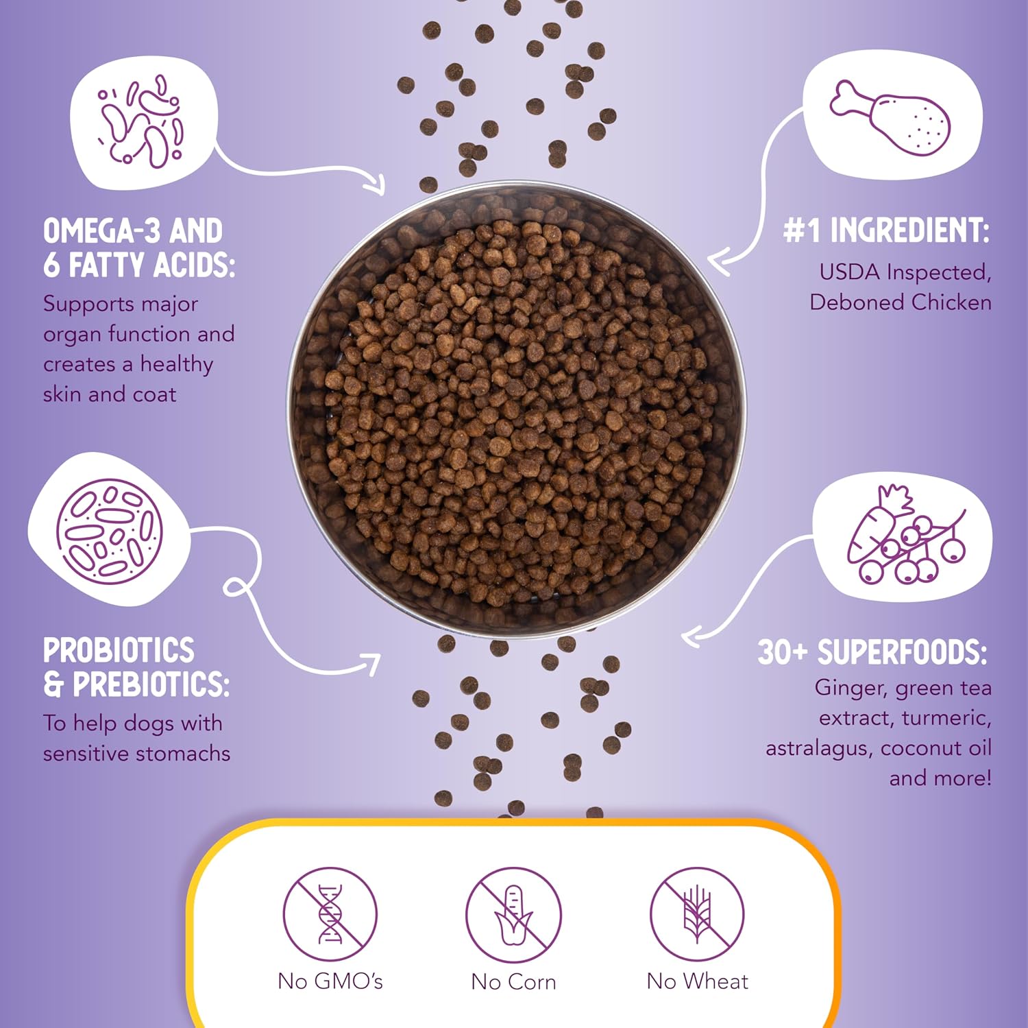 Health Extension Little Bites LITE Dry Dog Food, Chicken & Brown Rice for Toy and Small Breeds, Supports Healthy Weight, with Probiotics & Superfoods for Digestion & Coat Health, 4 lb Bag