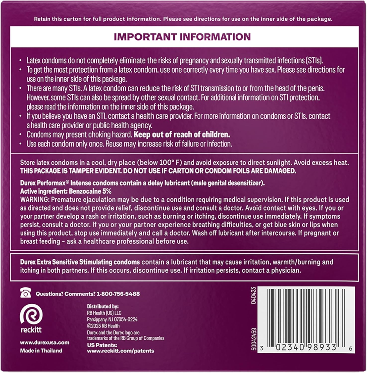 Durex Pleasure Pack Assorted Thin Condoms, Exciting Mix of Sensation and Stimulation, Lubricated Natural Rubber Latex Condoms for Men, 42 Count