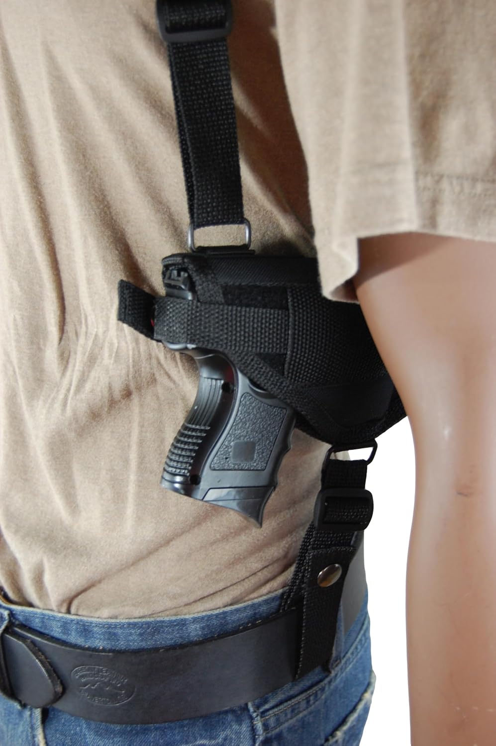 Barsony New Concealment Shoulder Holster w/Double Mag Pouch Compact 9mm 40 45