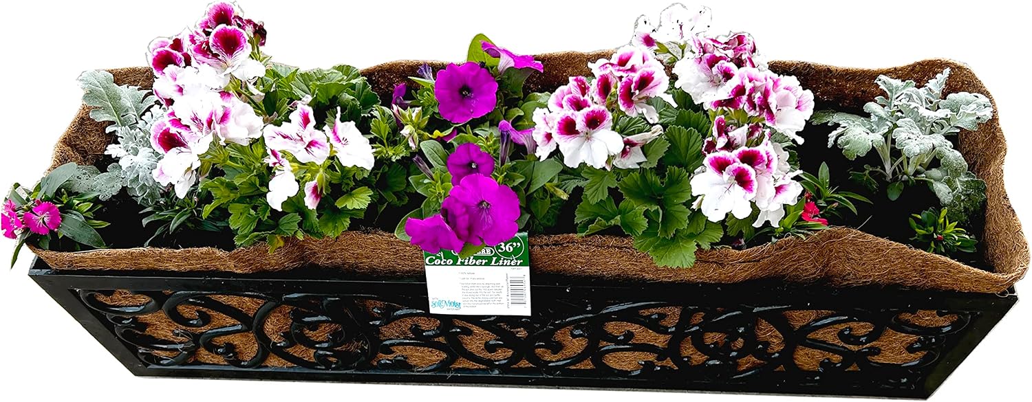 Bosmere F919 Pre-Formed Coco Liner with Soil Moist – 30-Inch Replacement Liner for Window Boxes & Hanging Baskets