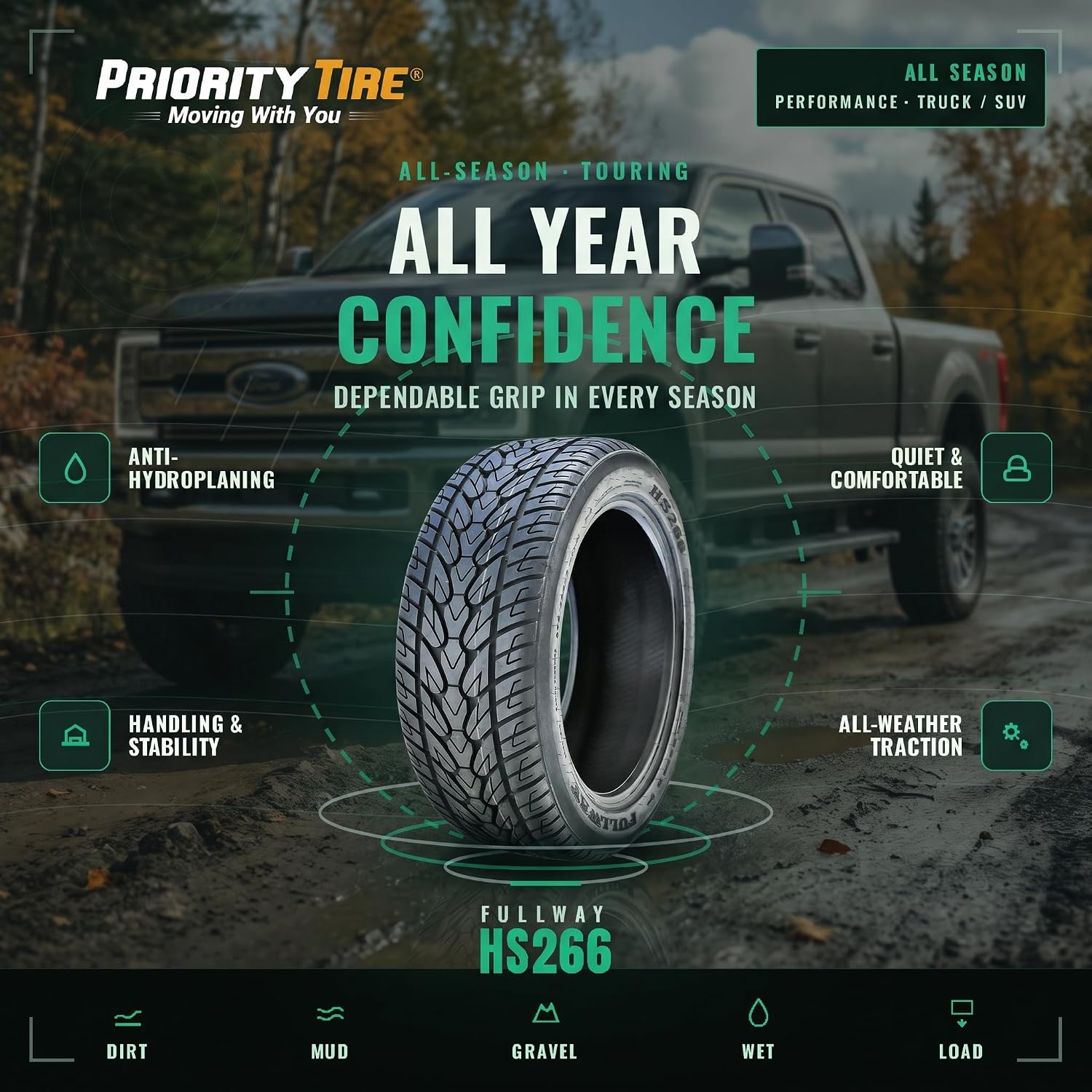 Fullway HS266 275/55R20 117H All Season XL Performance 20 inch Tire