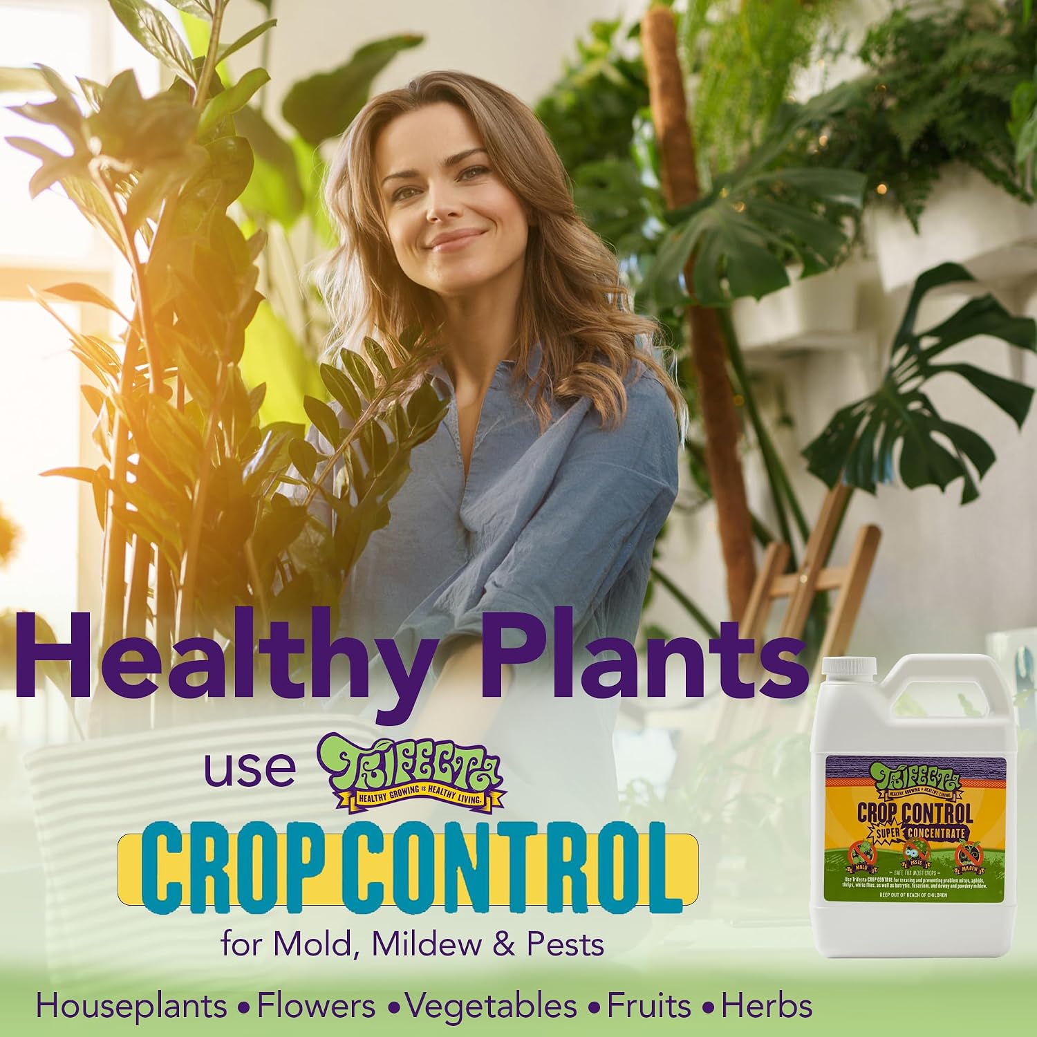 Trifecta Crop Control Super Concentrate | 4 oz | All-in-One Pesticide, Fungicide, Miticide And Insecticide | For Spider Mites, Mildew, Mold And Botrytis