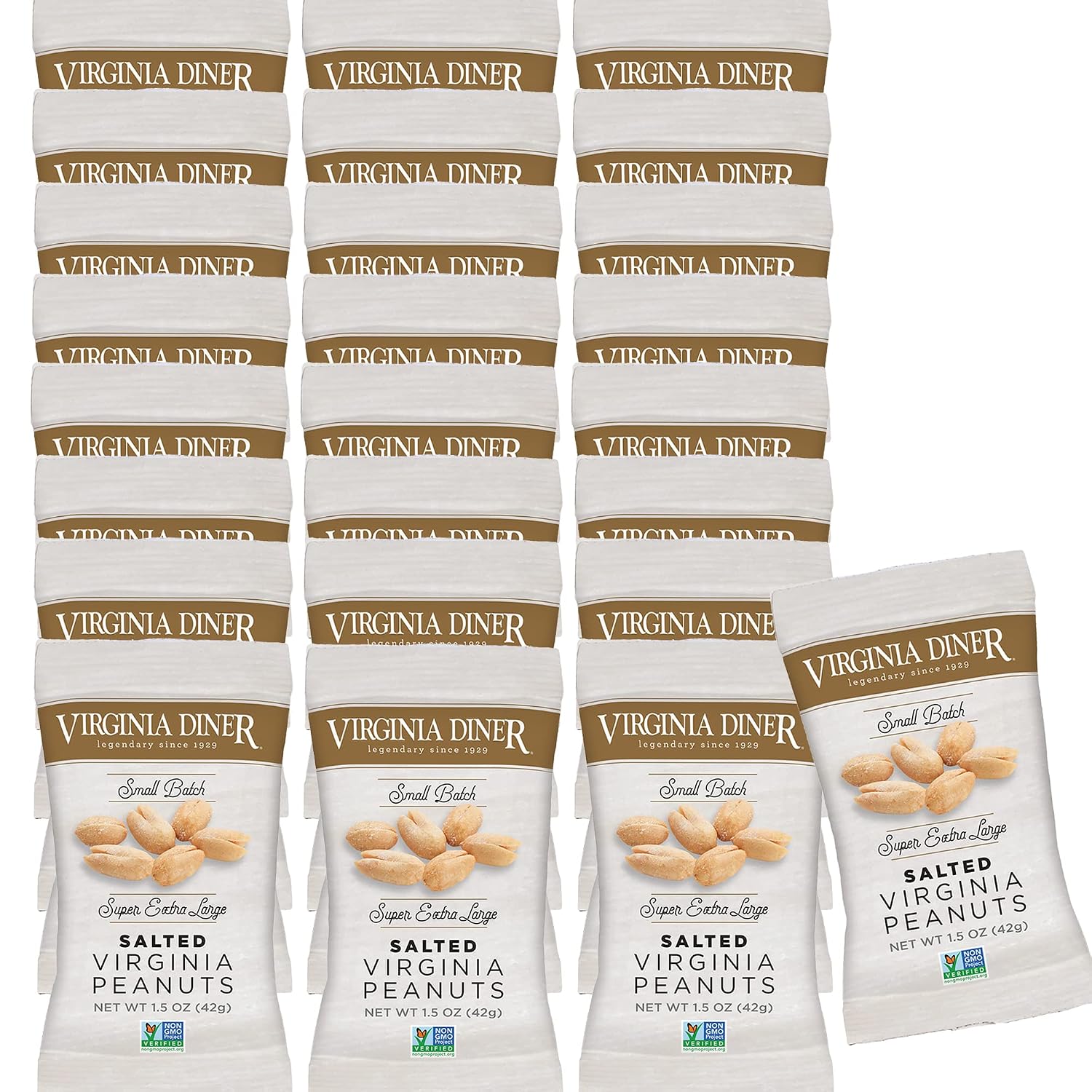 Virginia Diner Salted Virginia Peanuts - XL Gourmet Peanuts Non-GMO, Preservative Free Gifts from Virginia Since 1929-18 Oz Can