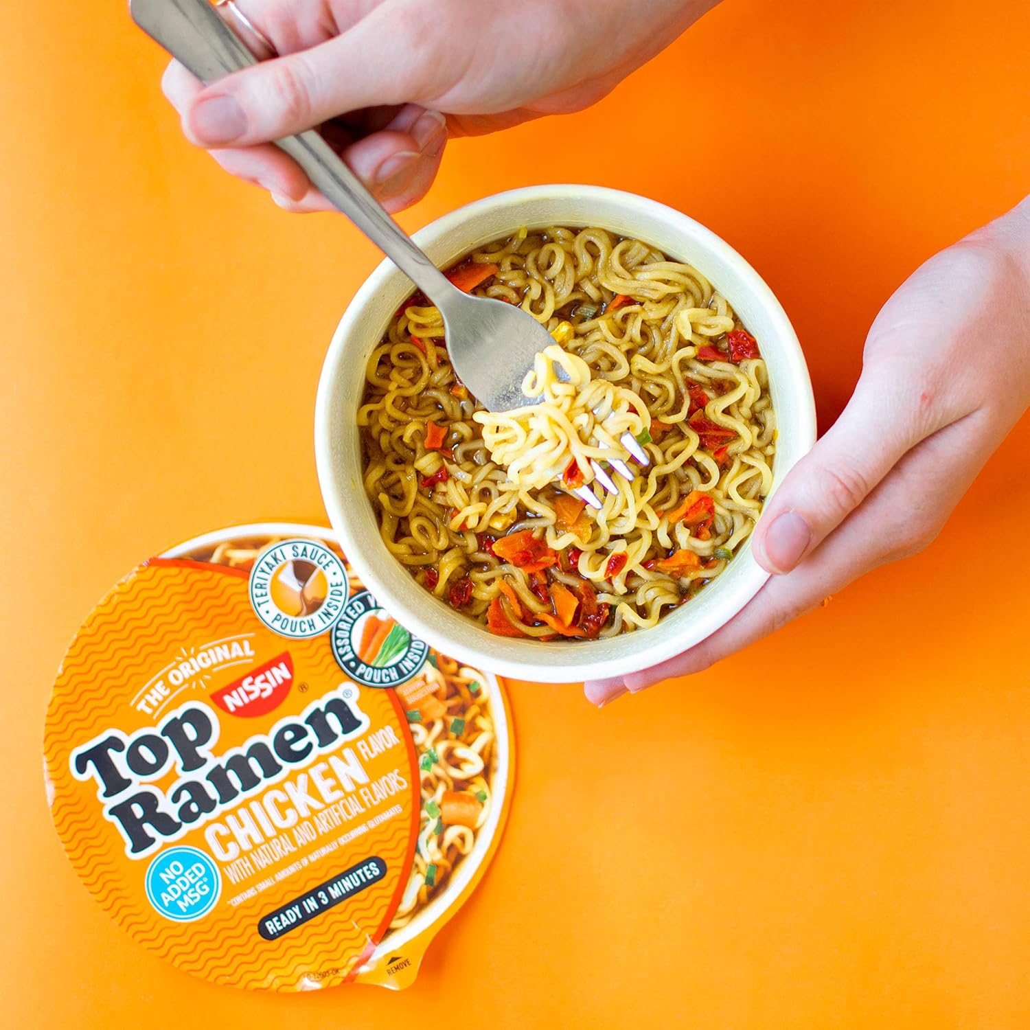 Nissin Top Ramen Noodle Soup, Chicken, 3 Ounce (Pack of 24) | Quick, convenient meal ready in minutes with just hot water.