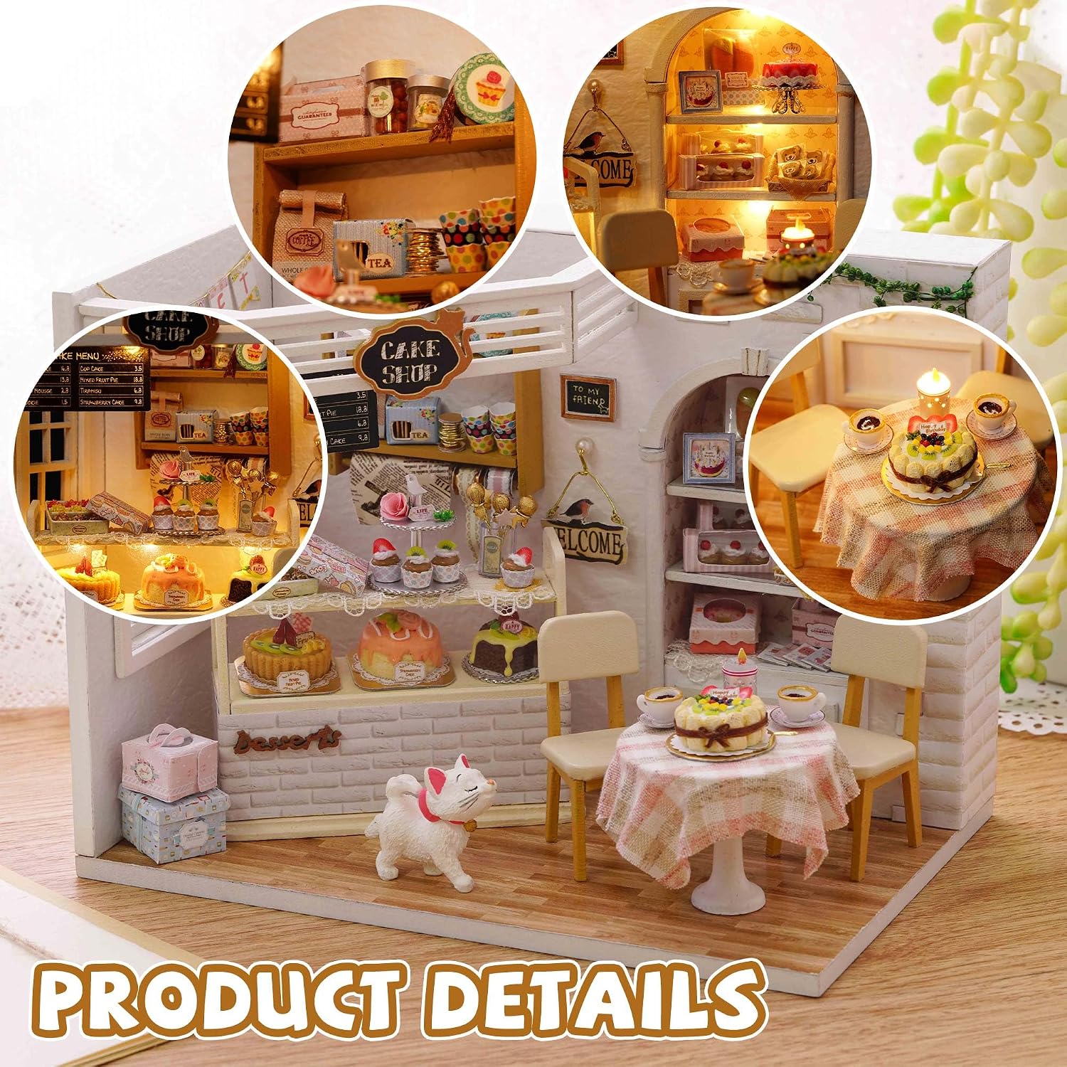 Kisoy Romantic and Cute Dollhouse Miniature DIY House Kit Creative Room Perfect DIY Gift for Friends,Lovers and Families (Sunny Holiday Time)