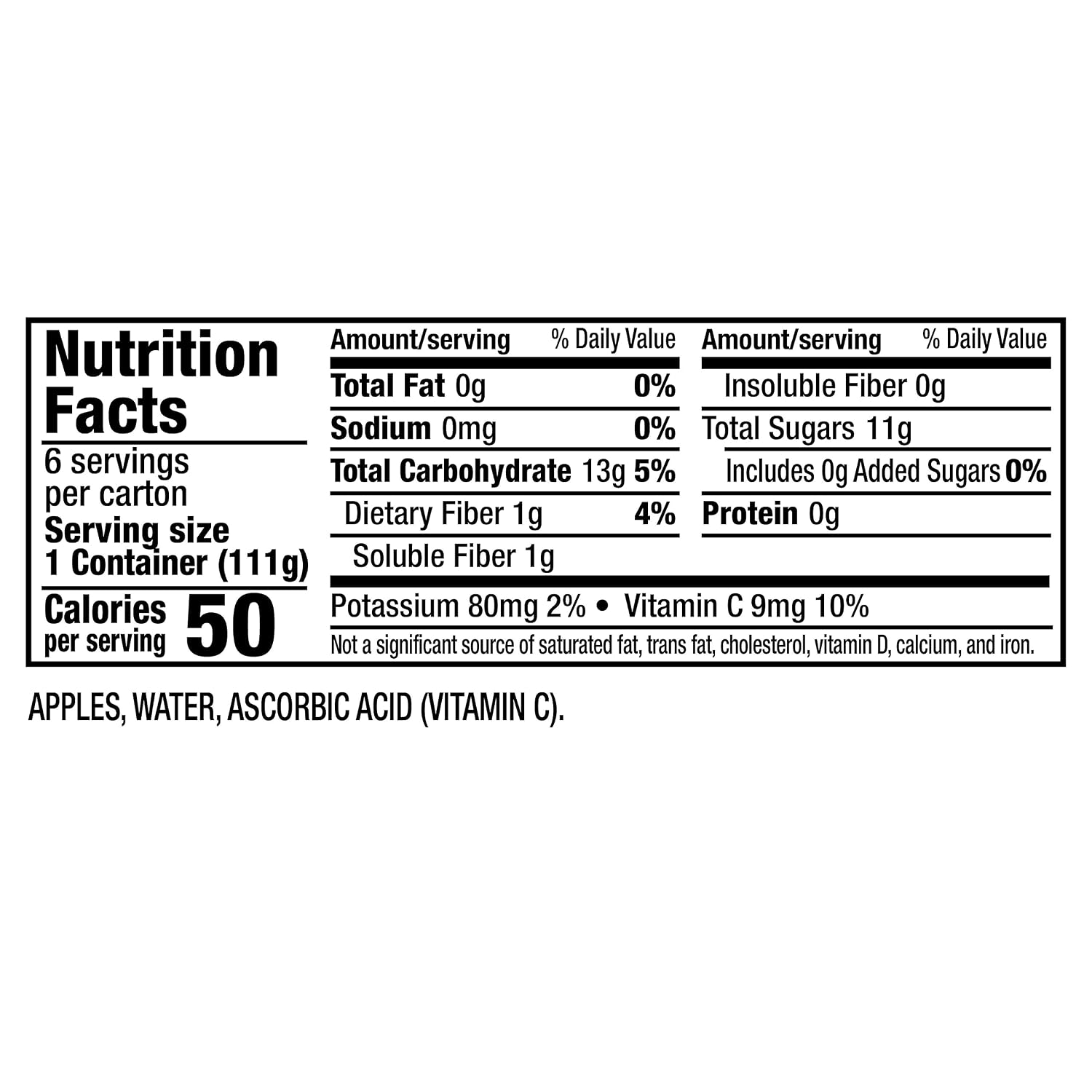 Mott's No Sugar Added Applesauce, 3.9 oz cups, 6 count
