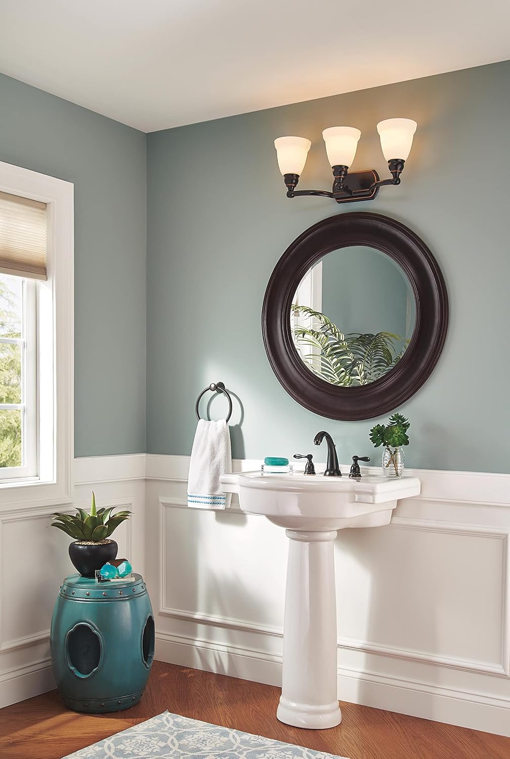 Delta Windemere Oil Rubbed Bronze Bathroom Faucet 3 Hole, 8 Inch Widespread Bathroom Sink Faucet for Vanity, Metal Push-Pop Drain Assembly