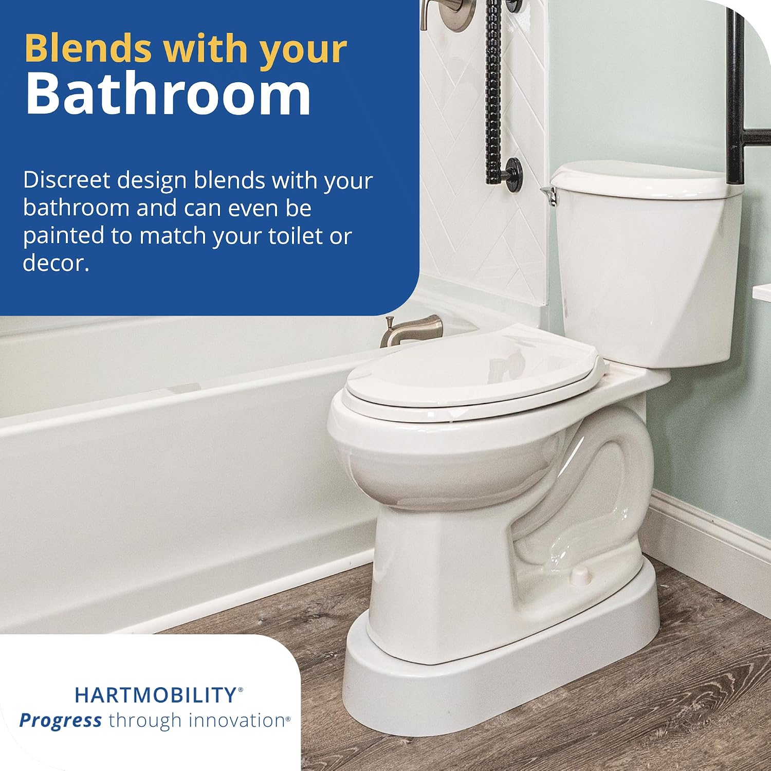 Toilet Base Riser 500 lb Capacity 3.5" High Raised Toilet Seat - Toilet Base Plate, Elevated Toilet Seat, Toilet Seat Risers for Seniors
