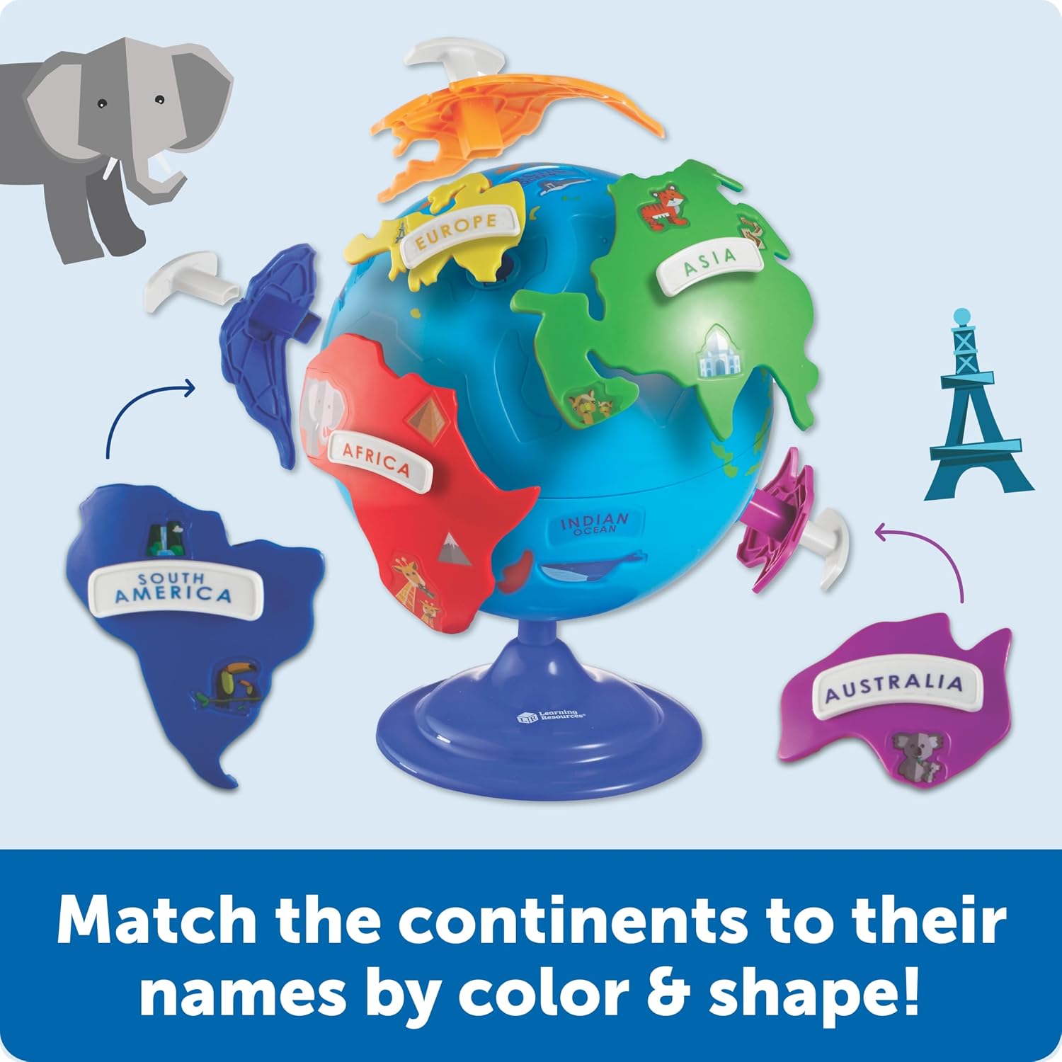 Learning Resources Puzzle Globe - Earth Montessori Toys, Preschool Classroom Must Haves, STEM World Puzzles, Educational Geography Games