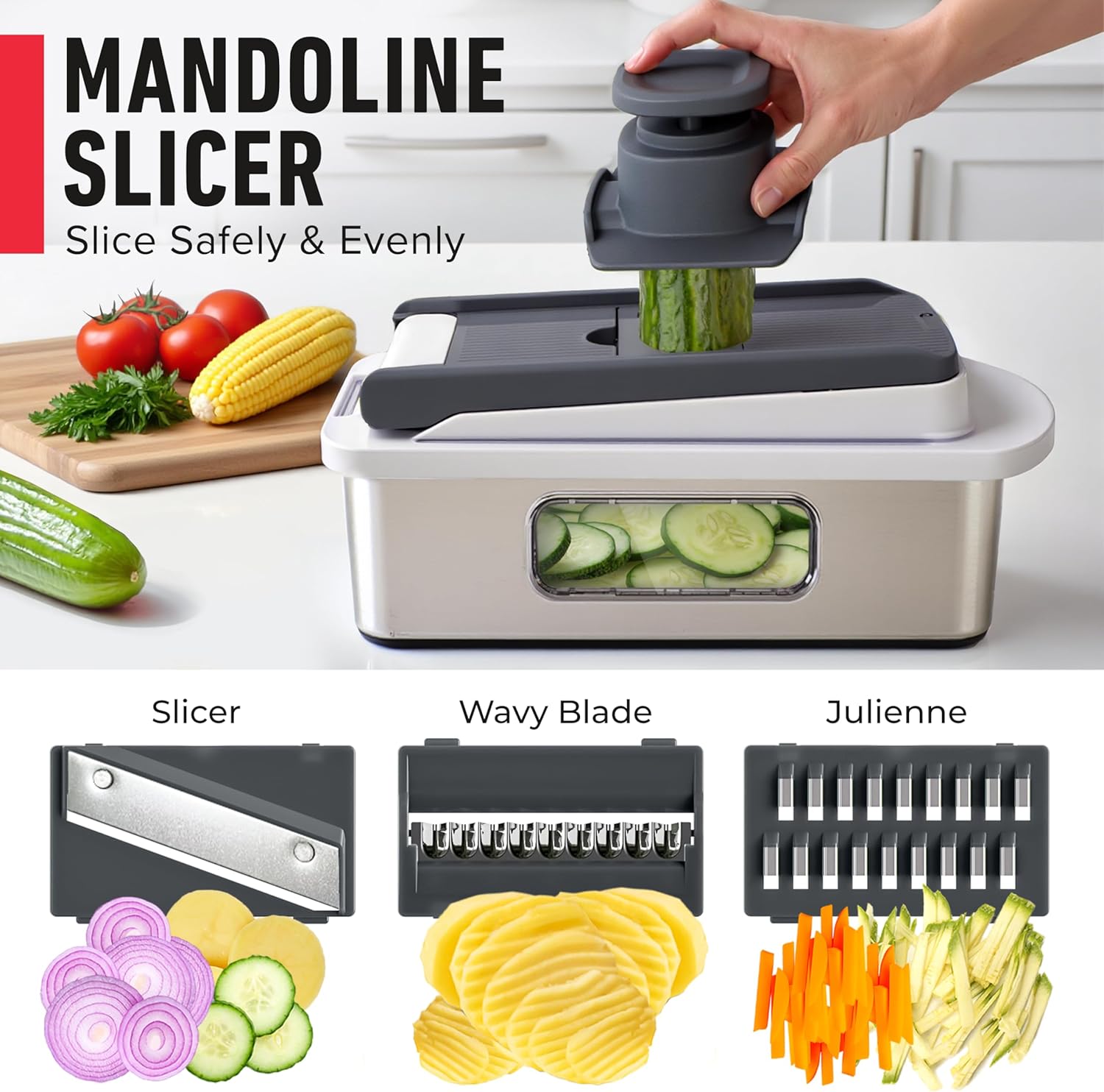 Mueller The Real Original Pro Vegetable Chopper & Mandoline Slicer, 10-in-1