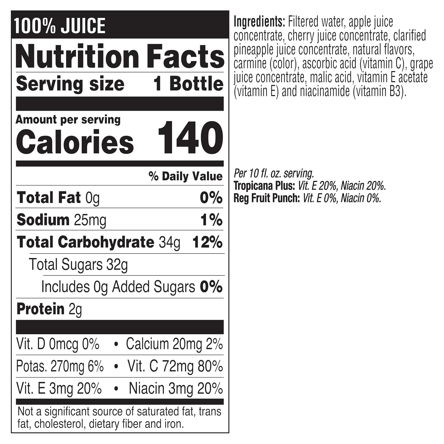 Tropicana Pineapple Peach Mango 100% Juice, 24-pack, 10 fl oz bottles